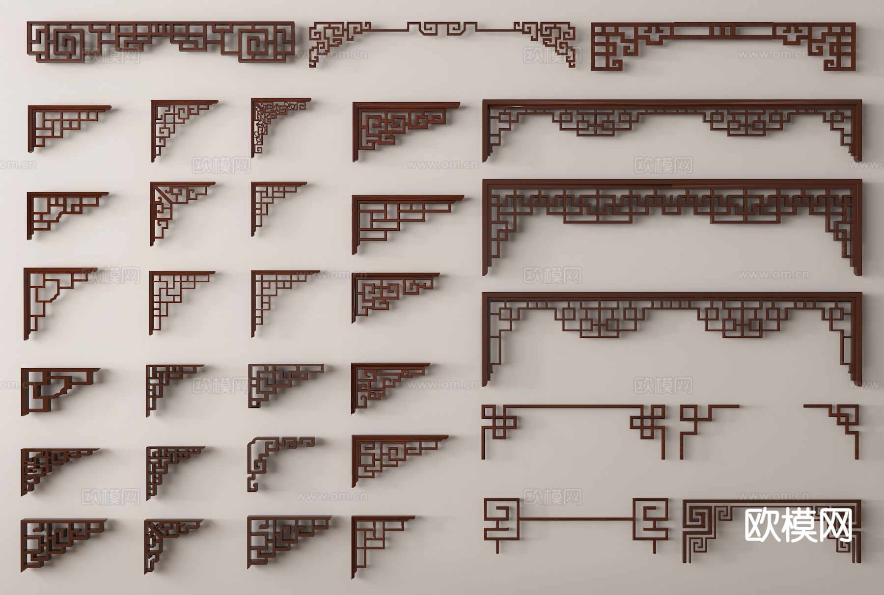 中式雕花 角花 角线su模型下载（渲染图2）