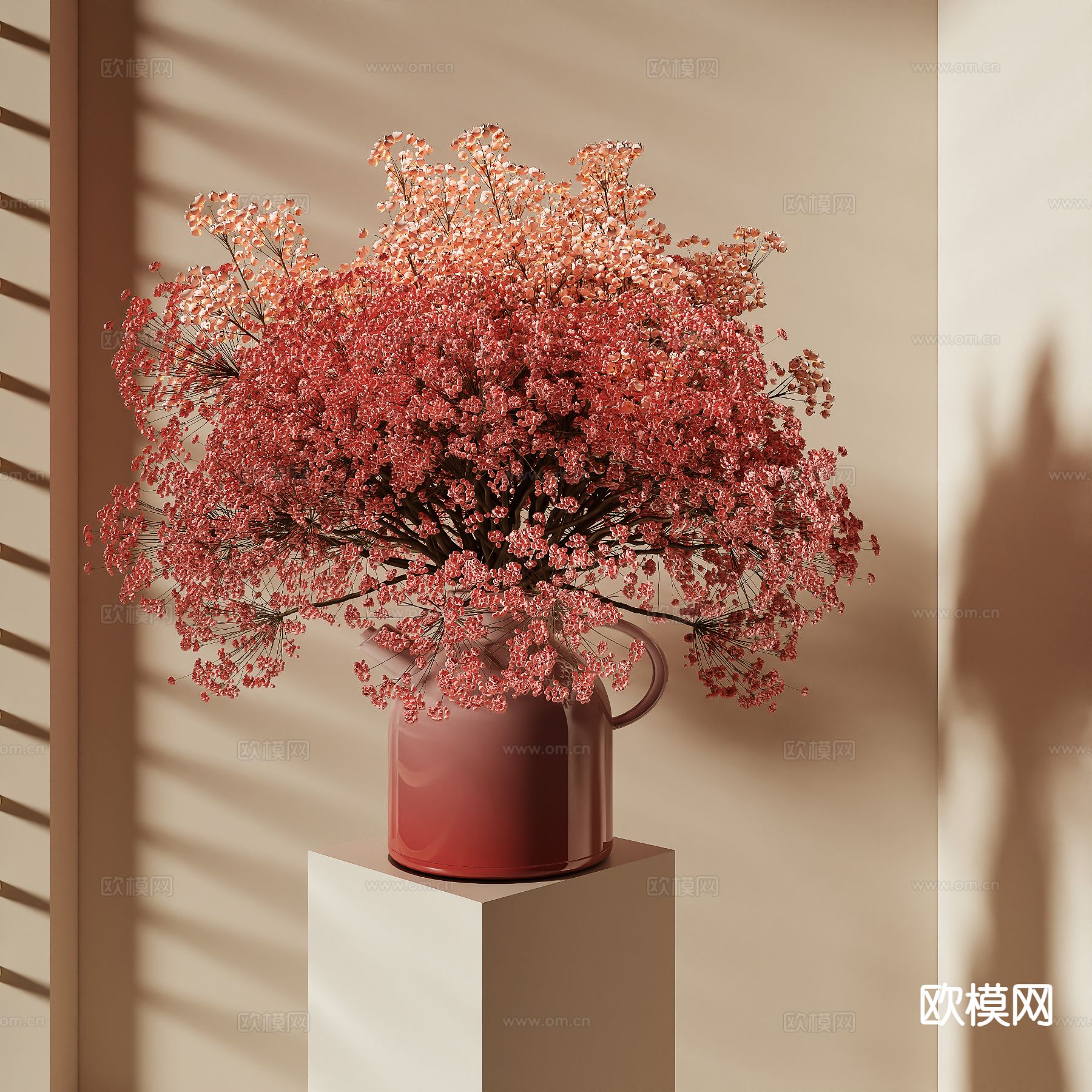 花瓶 花艺 插花 干花3d模型