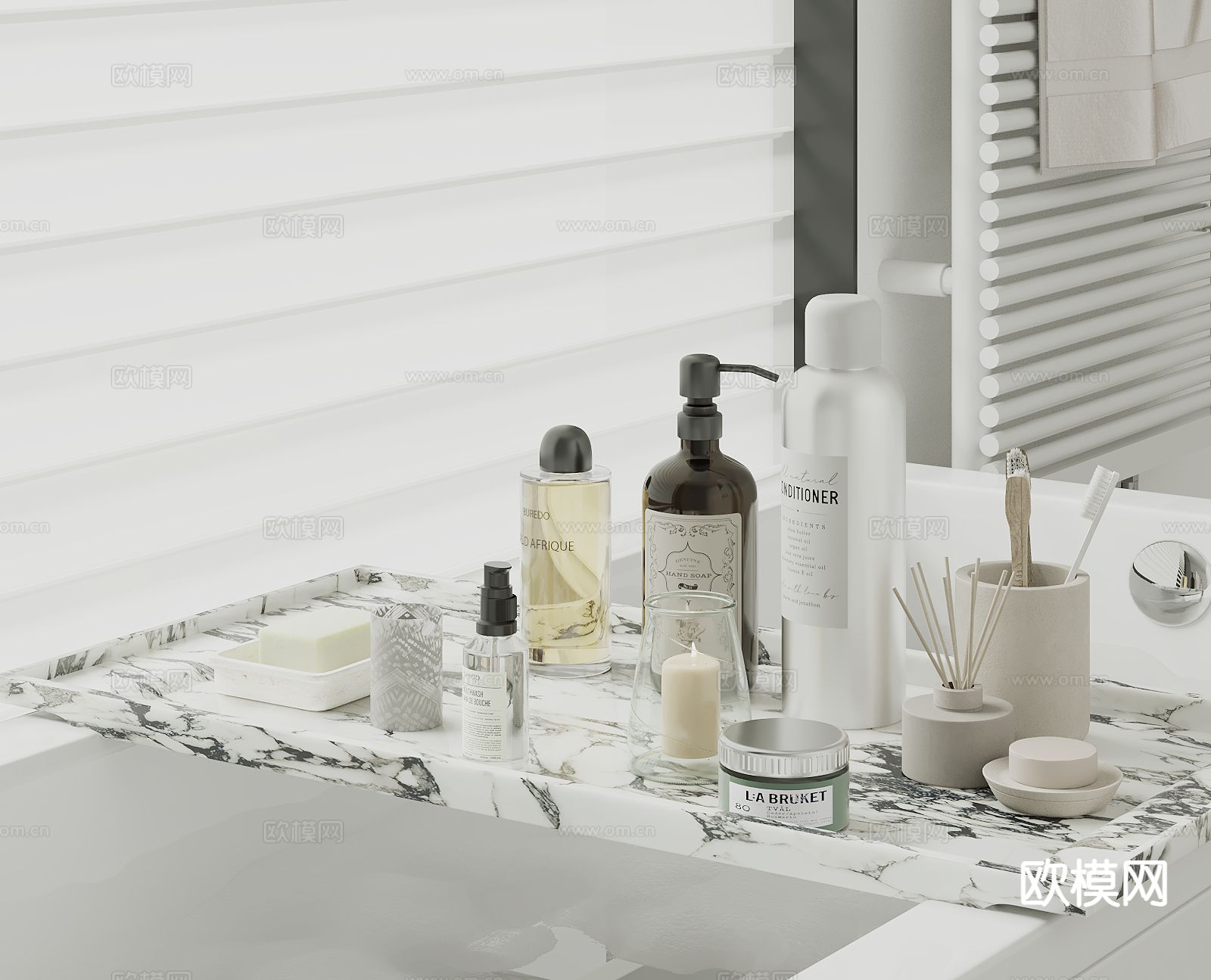 洗浴用品 洗发水 沐浴露 牙刷su模型下载（渲染图2）