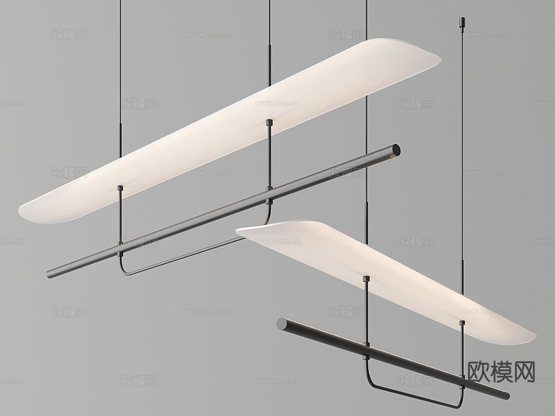 长条形吊灯3d模型