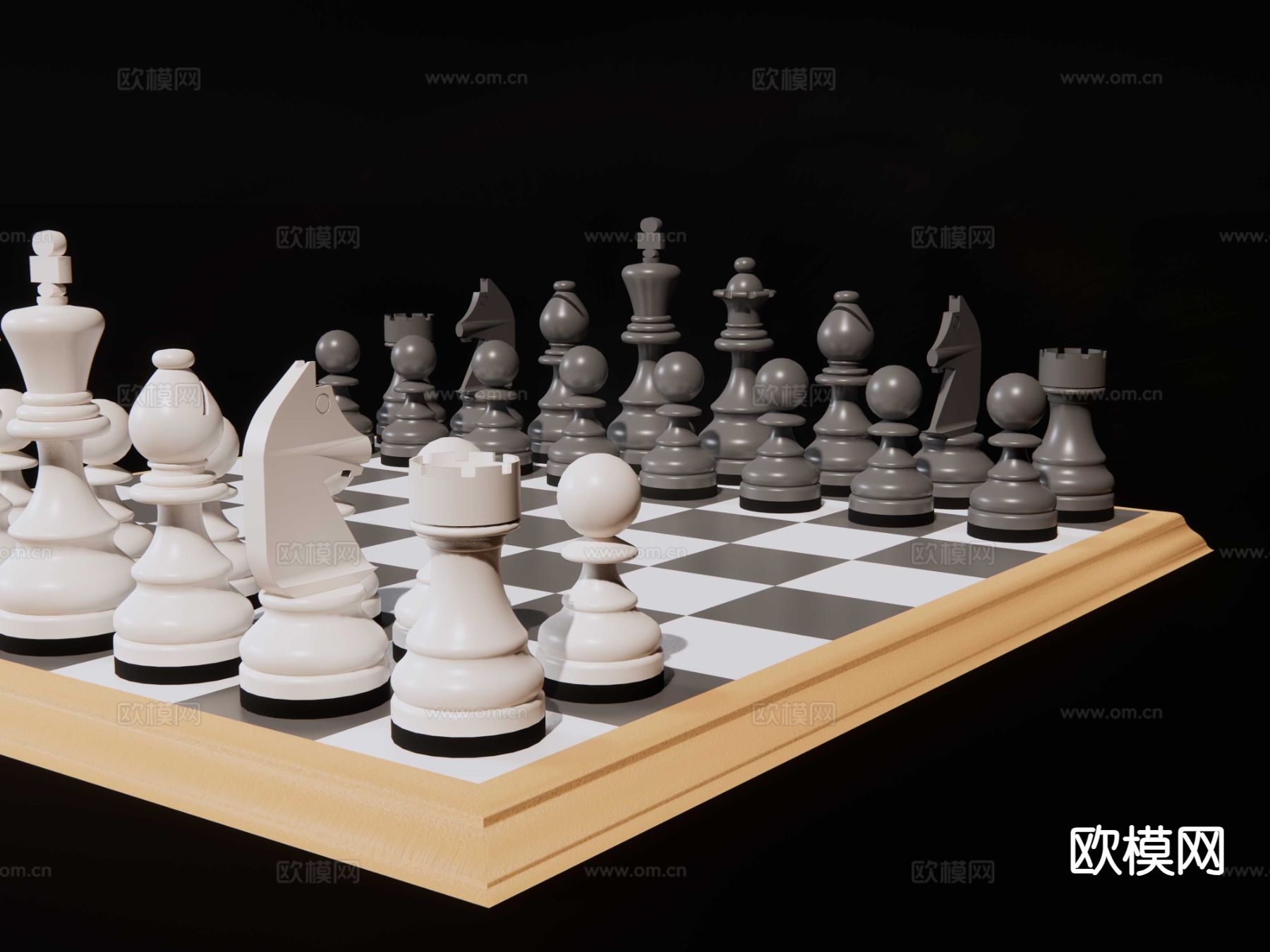 国际象棋 棋盘su模型下载（渲染图3）