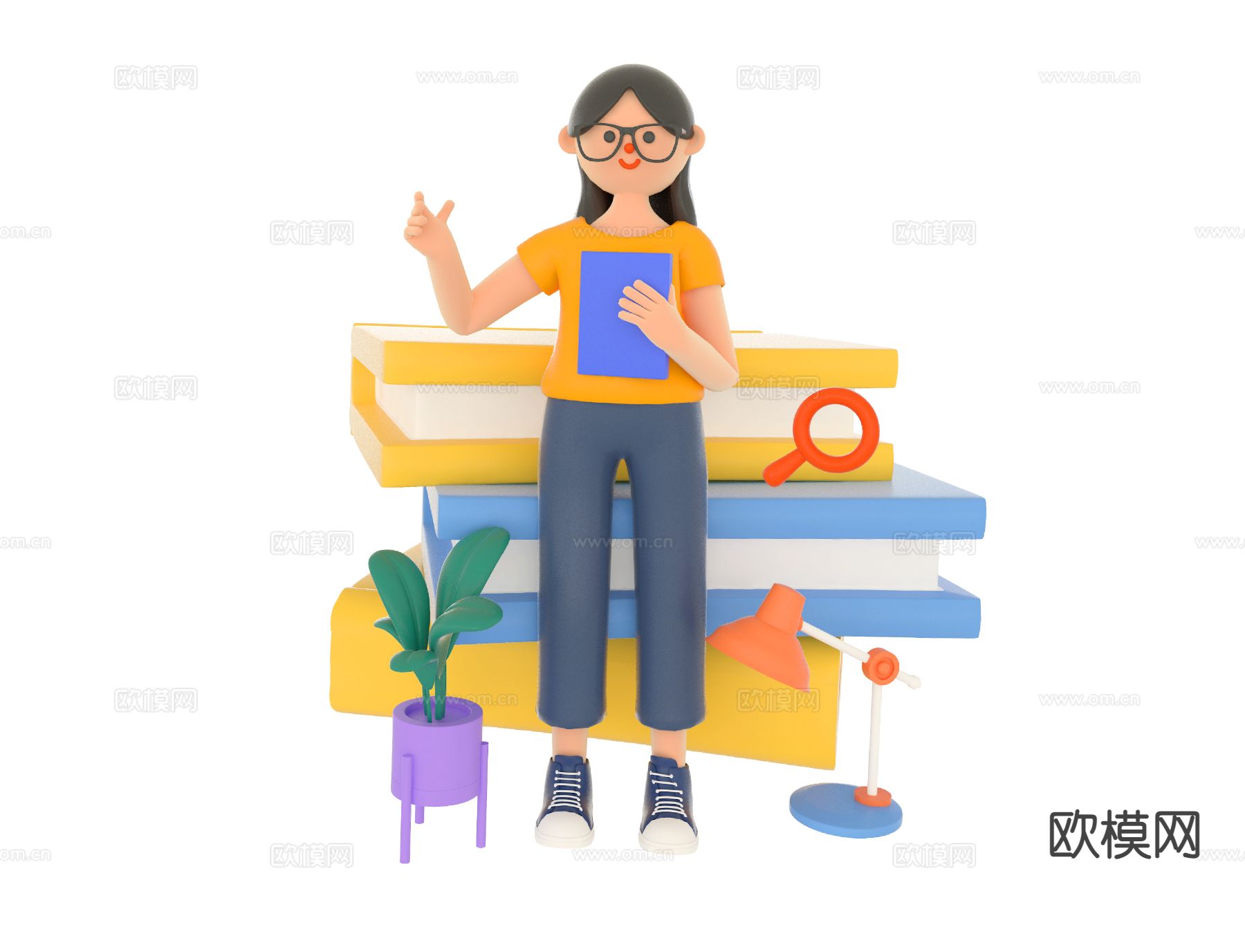 动漫人物 卡通角色su模型下载（渲染图2）