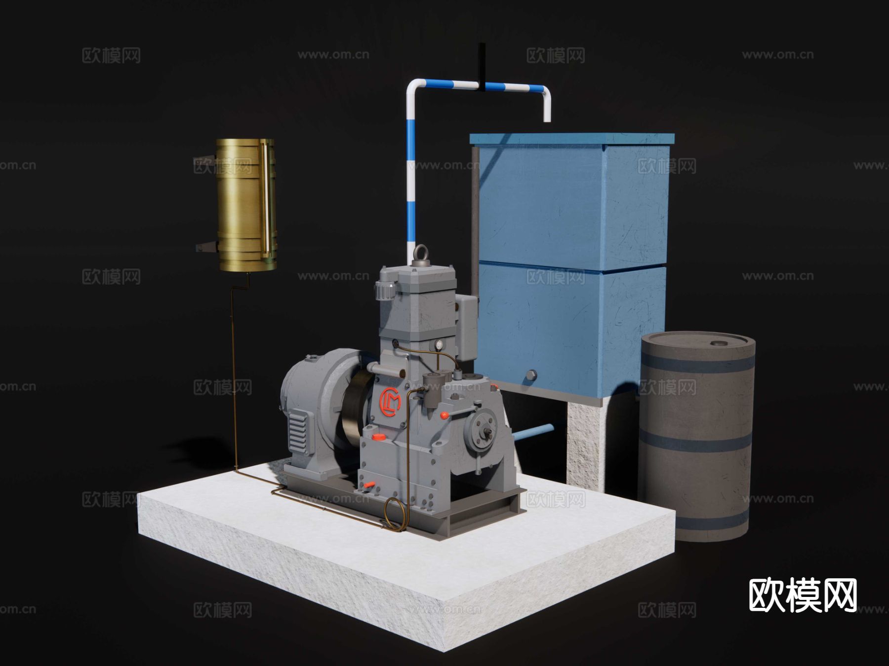 工业设备 发电机 发动机su模型下载（渲染图4）