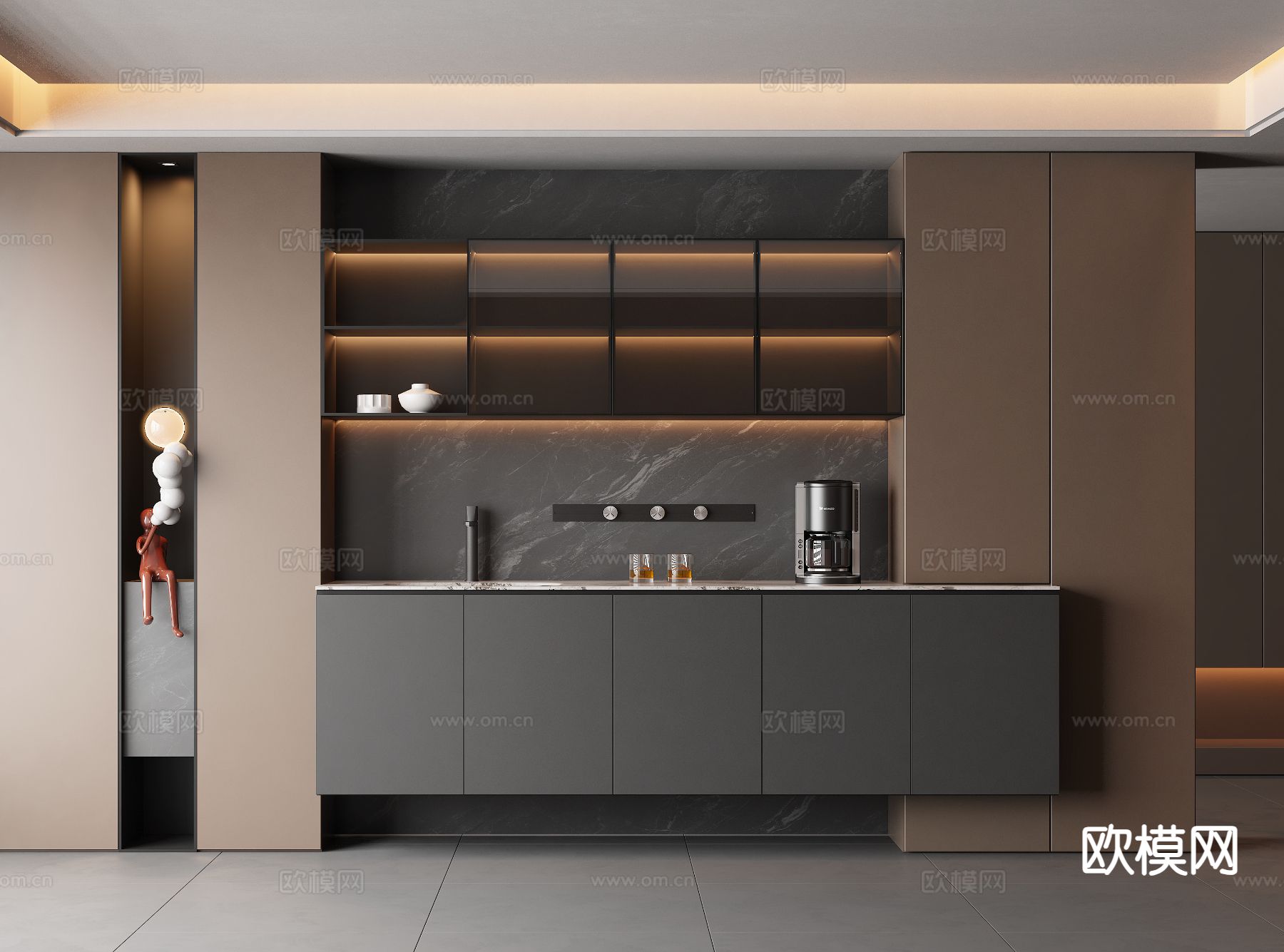 意式餐边柜su模型