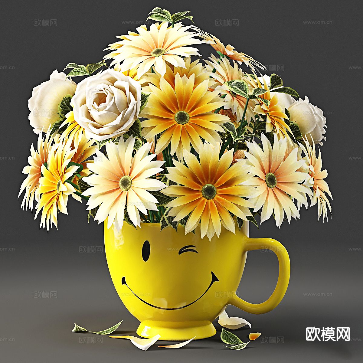 鲜花 花束 花艺摆件3d模型