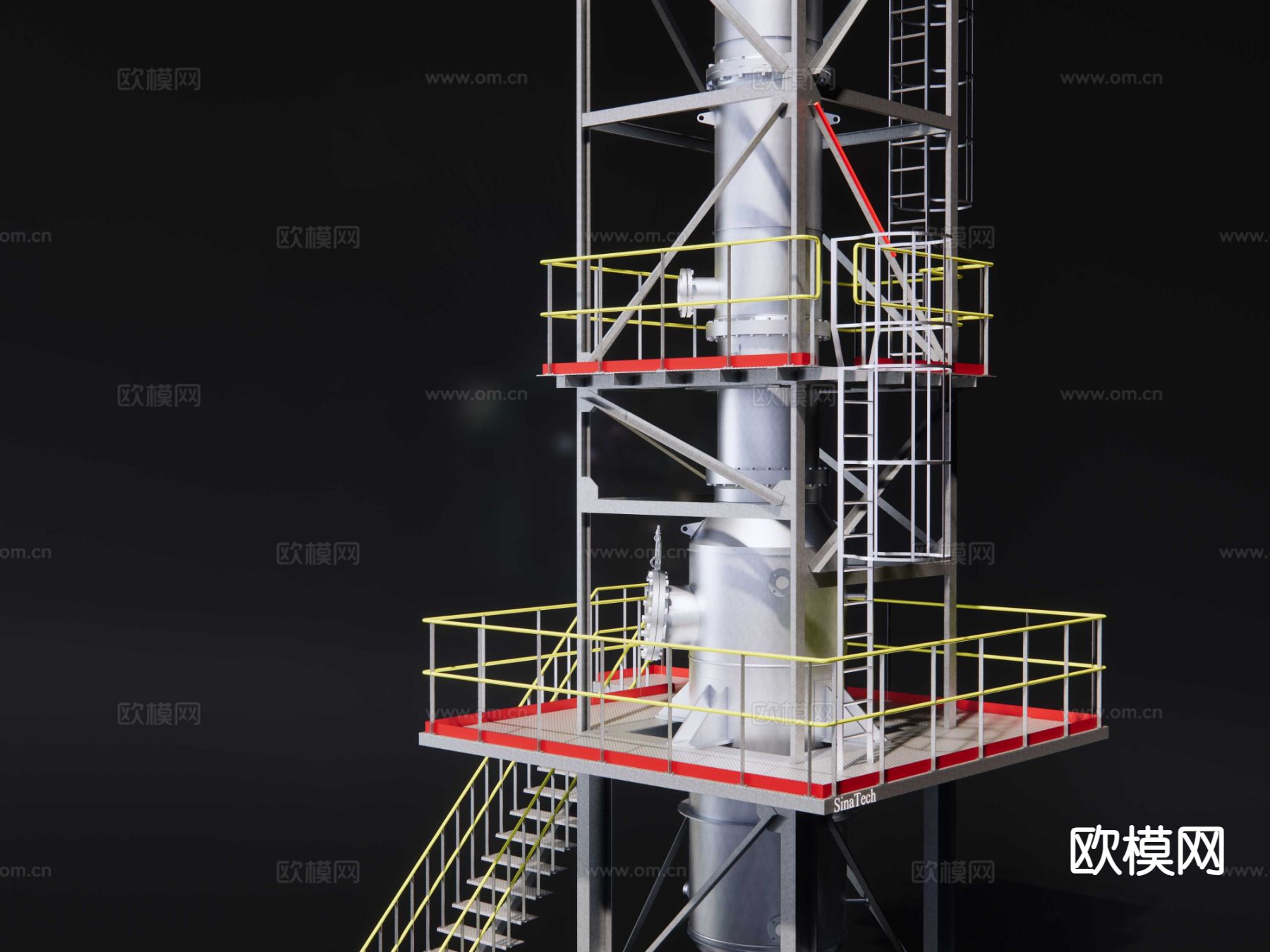 大型反应釜su模型下载（渲染图3）