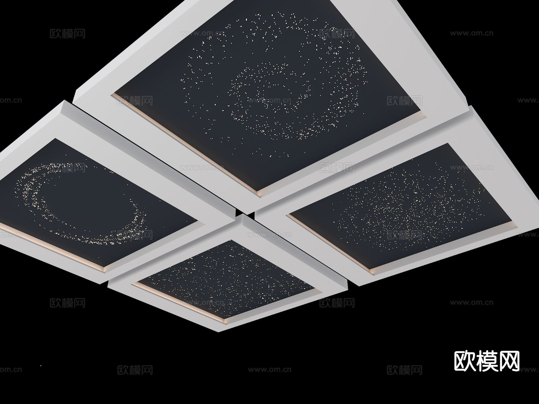 现代科技星空顶 光纤灯 星空顶 酒吧星空顶3d模型下载