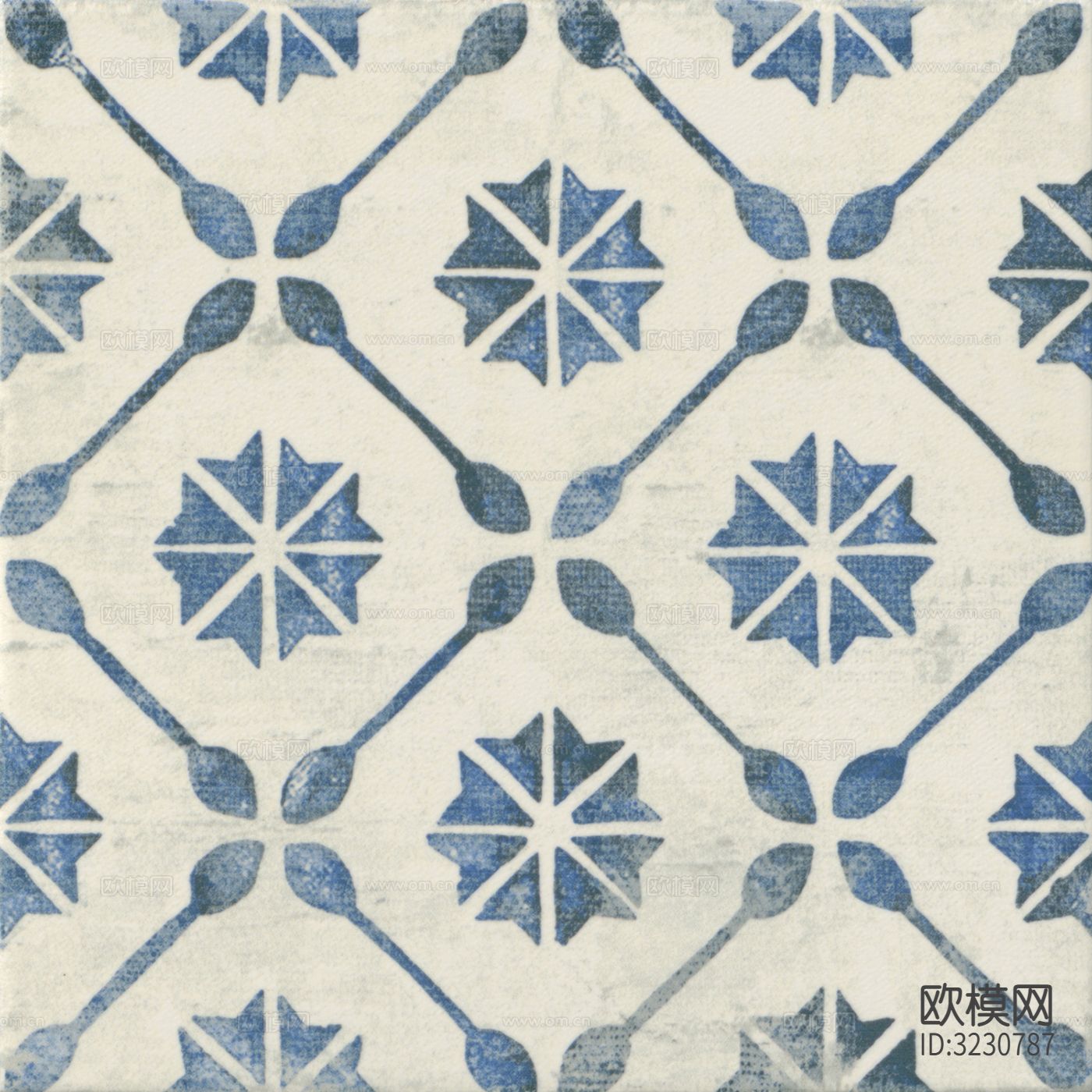 灰色现代简约花砖贴图下载