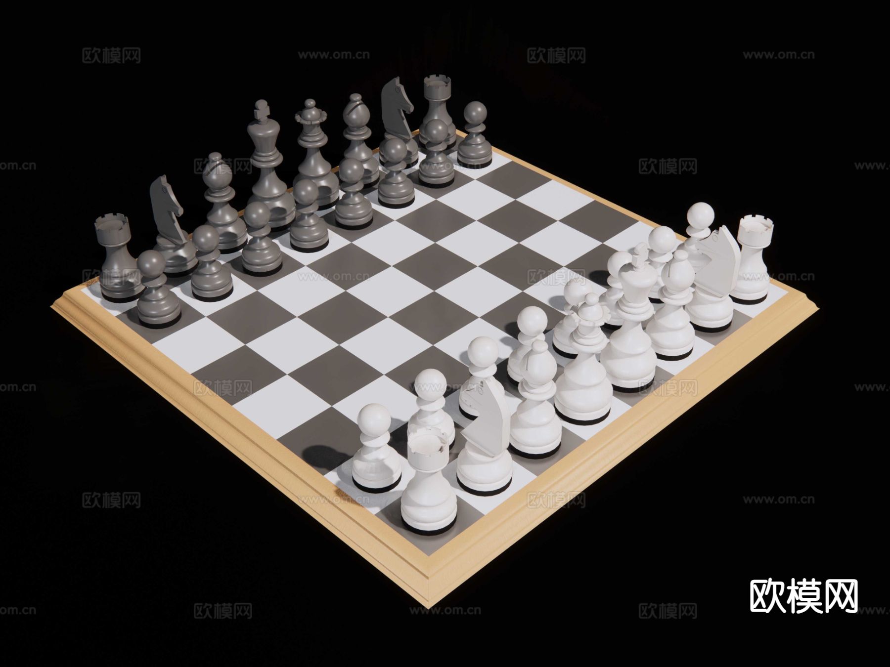 国际象棋 棋盘su模型下载（渲染图4）