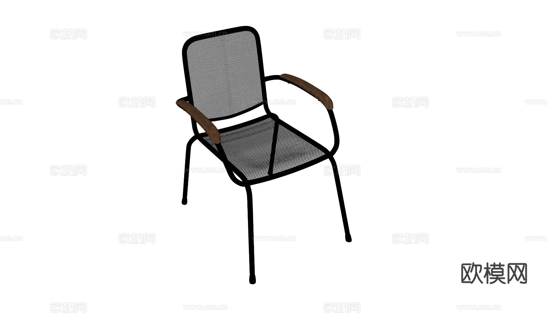 现代单椅 餐椅su模型下载（渲染图1）