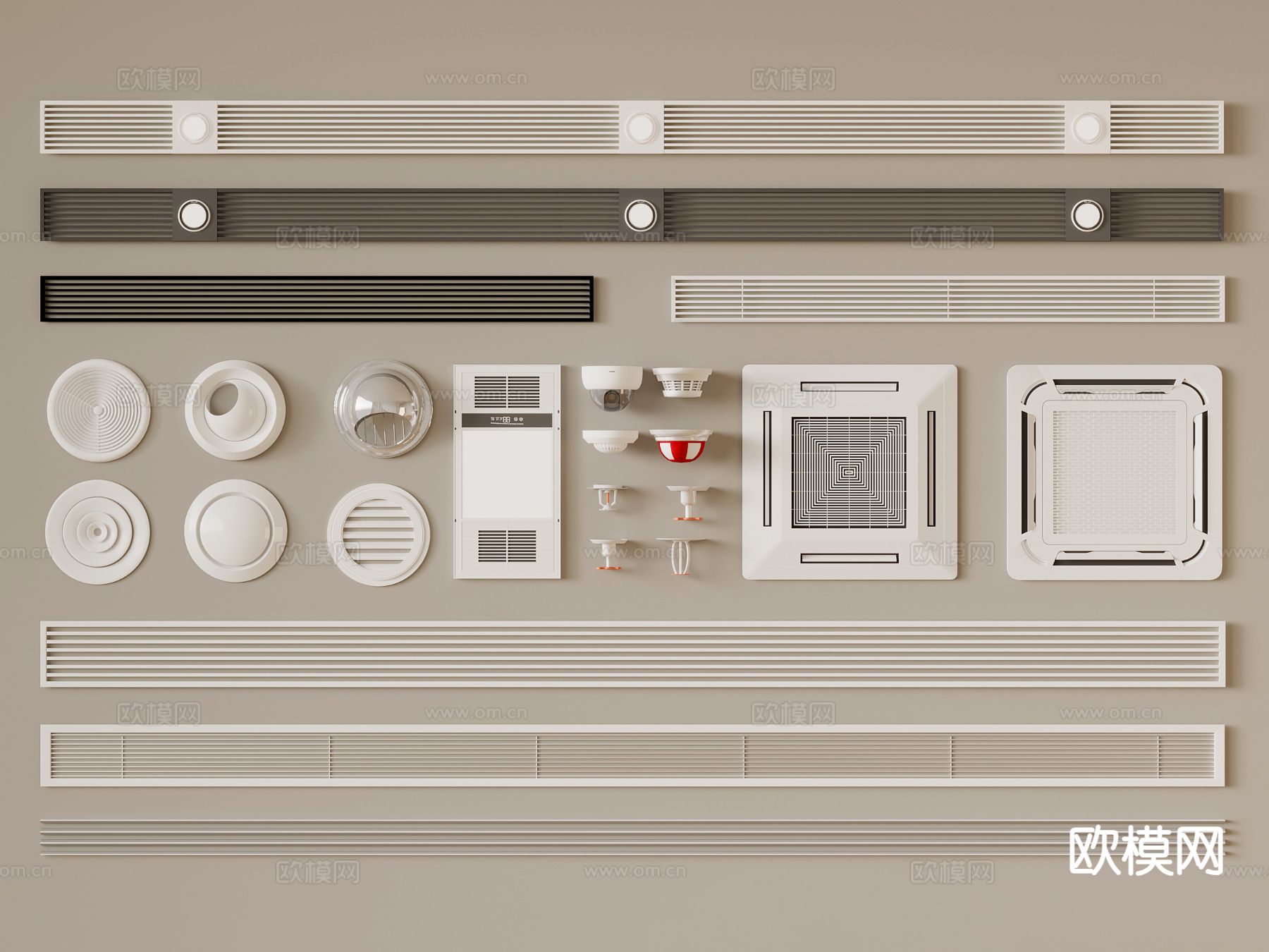 空调 出风口 排风口 喷淋3d模型