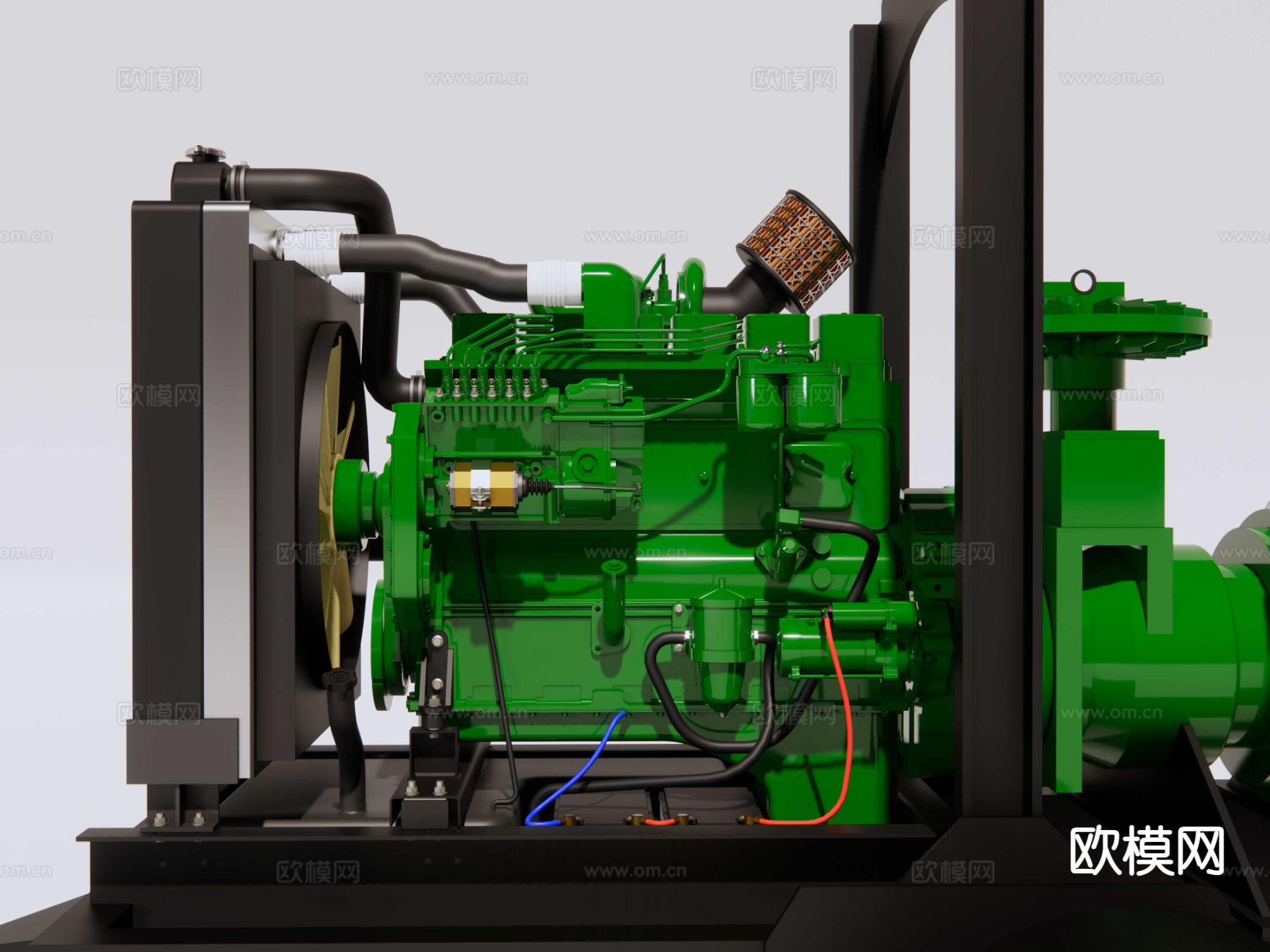 工业设备 水泵 柴油机泵 柴油发电机su模型下载（渲染图2）