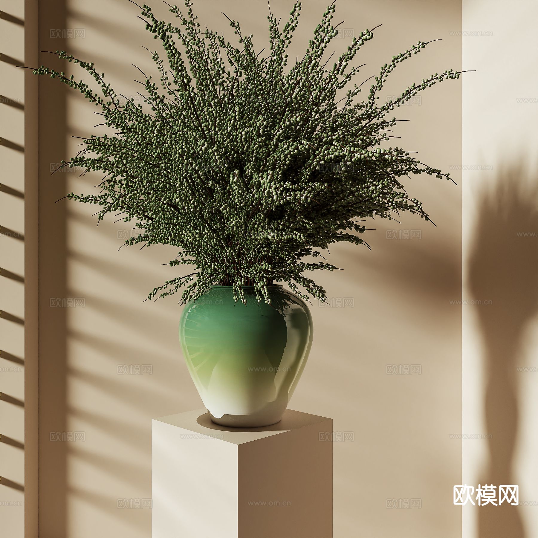 花瓶 花艺 插花 水生植物3d模型