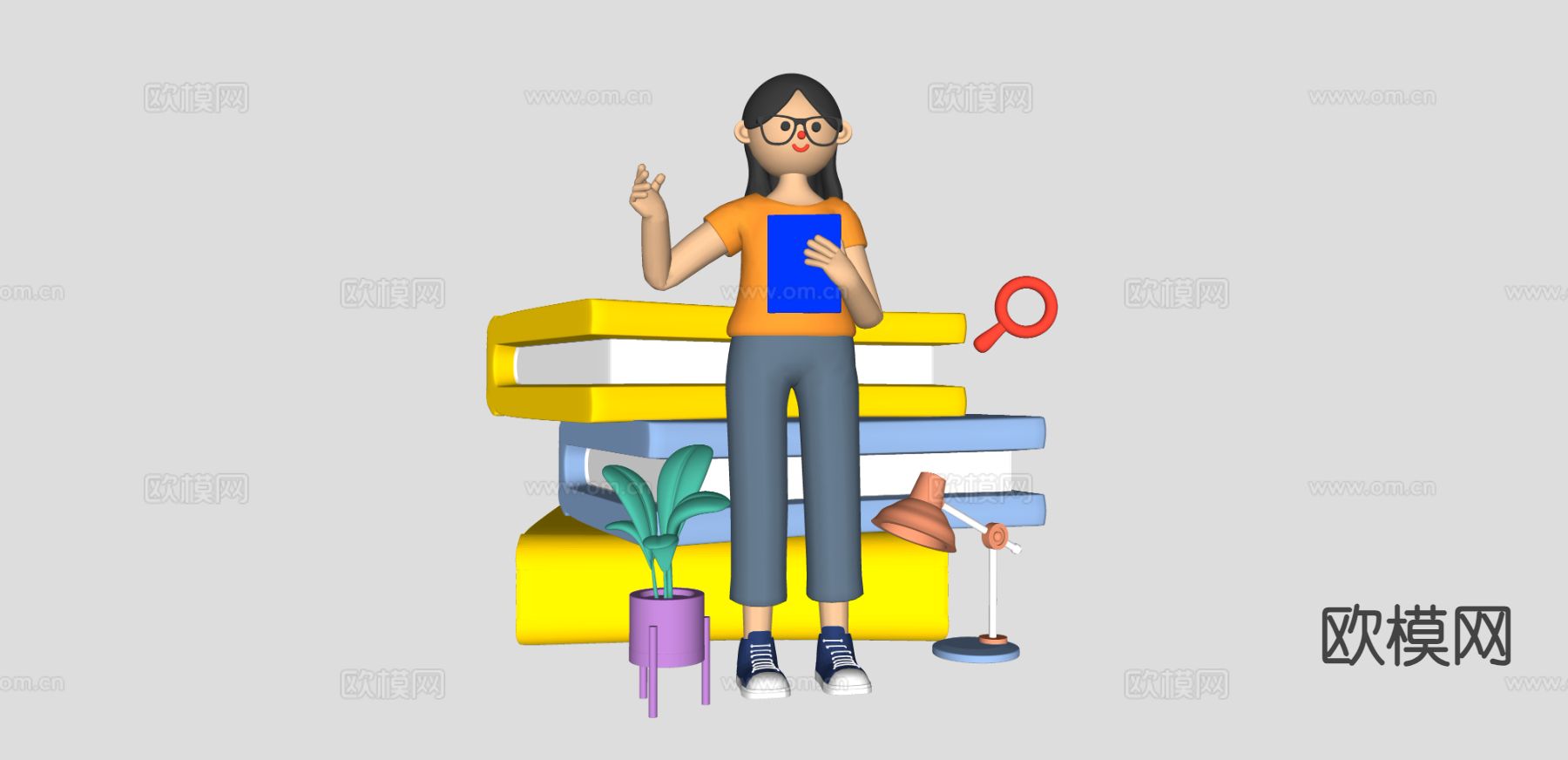 动漫人物 卡通角色su模型下载（渲染图1）