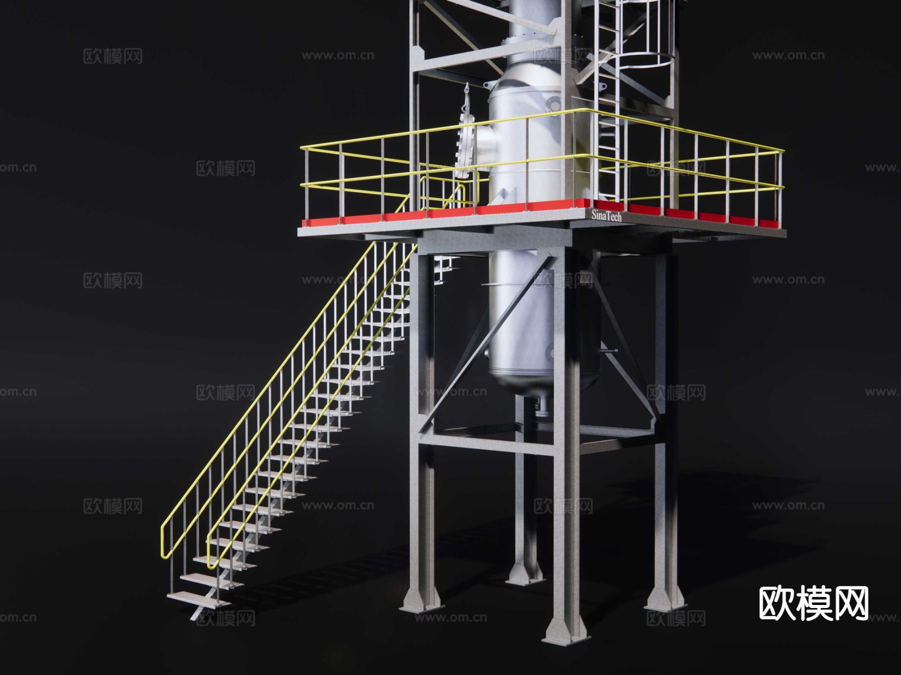 大型反应釜su模型下载（渲染图2）