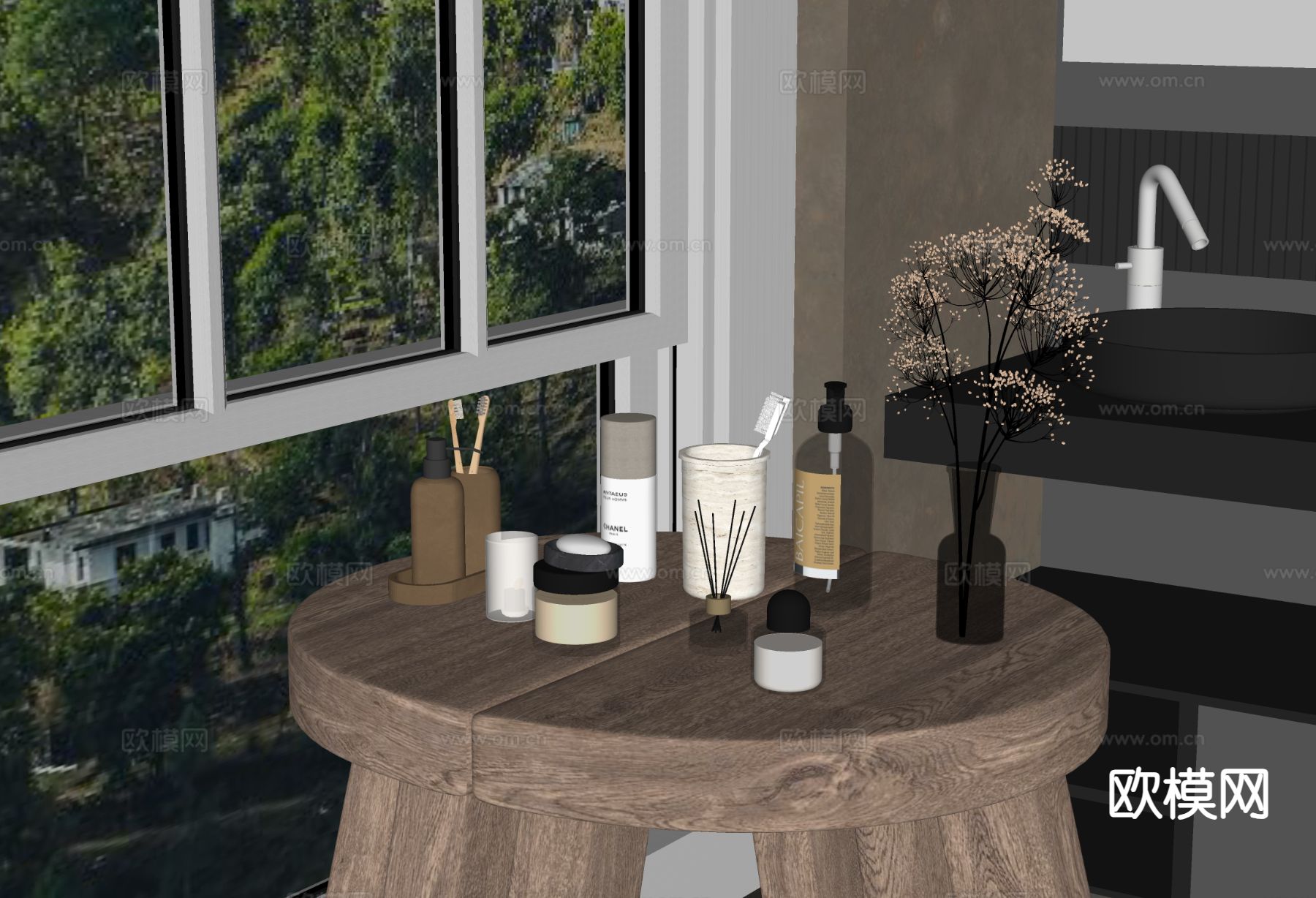 洗浴用品 洗发水 沐浴露 香皂su模型下载（渲染图1）