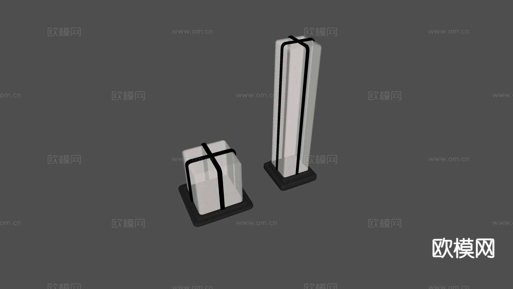 现代草坪灯 庭院灯 户外灯su模型下载（渲染图1）