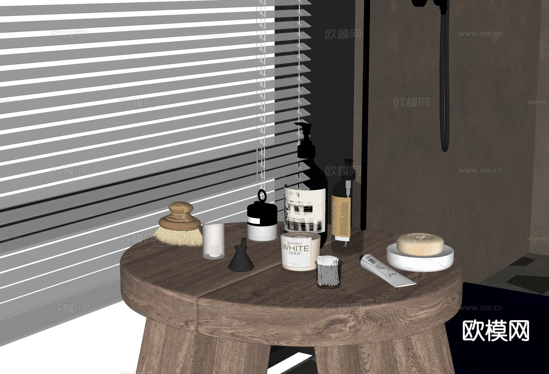 洗浴用品 洗发水 沐浴露 香皂su模型下载（渲染图1）