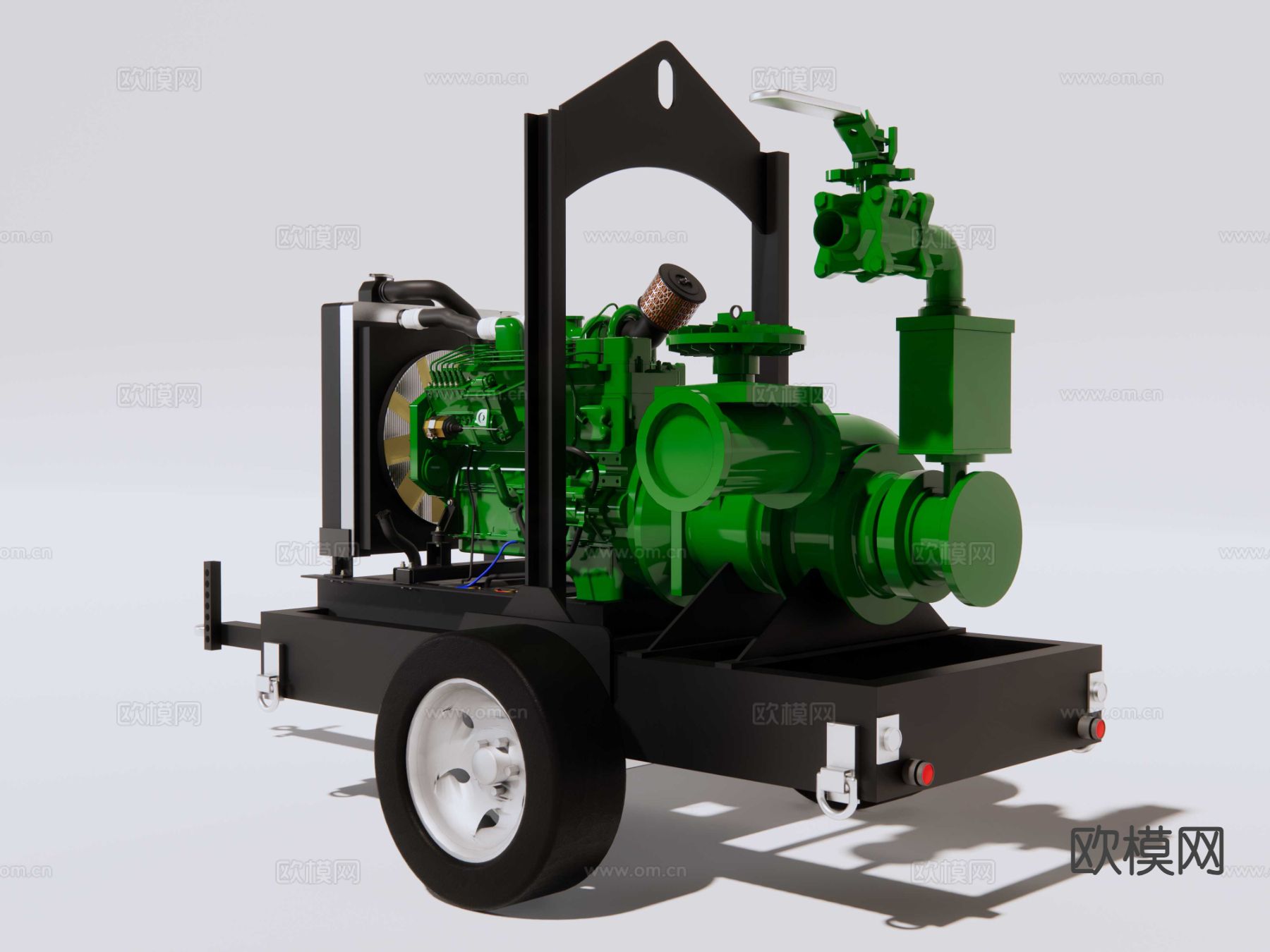 工业设备 水泵 柴油机泵 柴油发电机su模型下载（渲染图4）