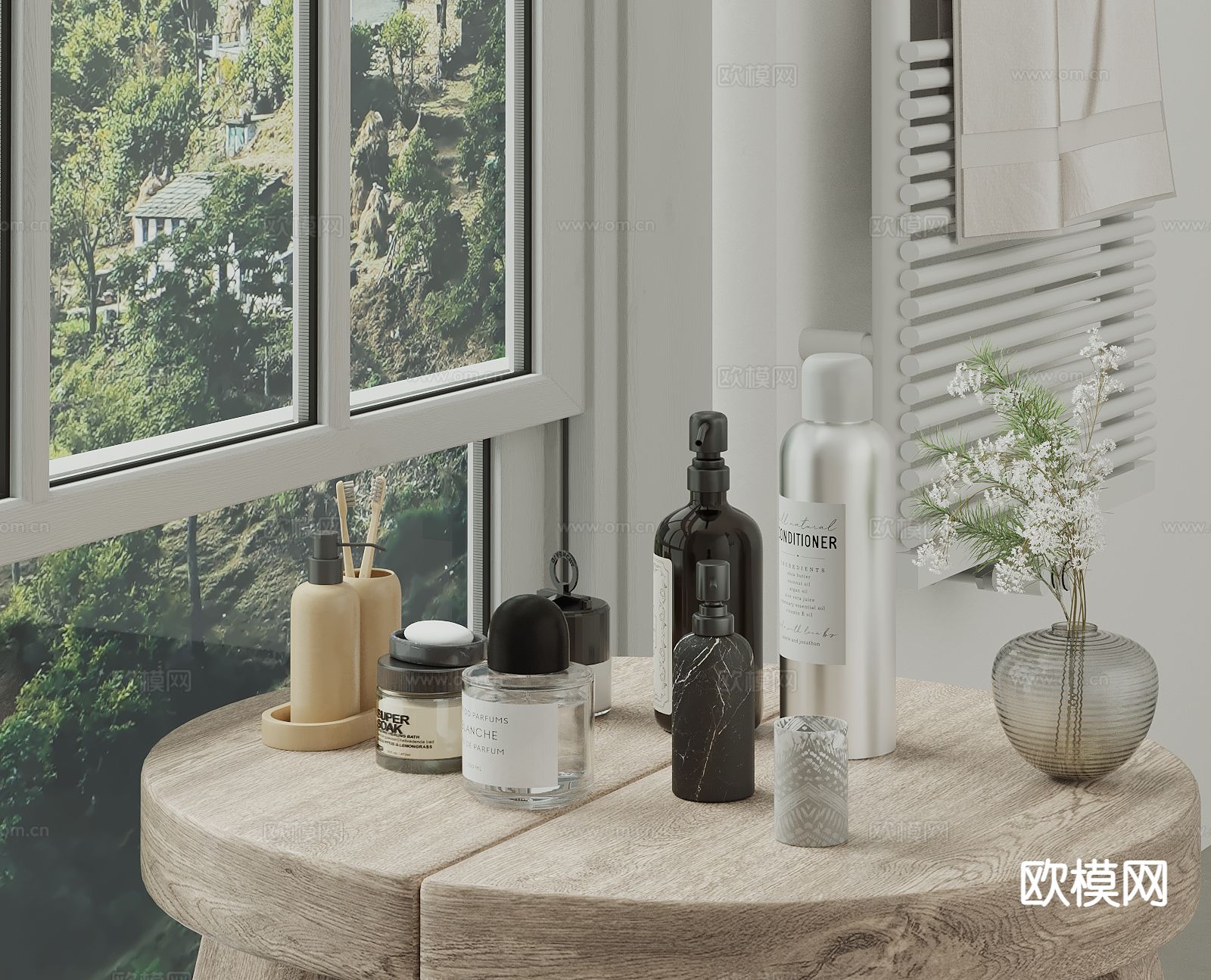 洗浴用品 洗发水 沐浴露 牙刷su模型下载（渲染图2）