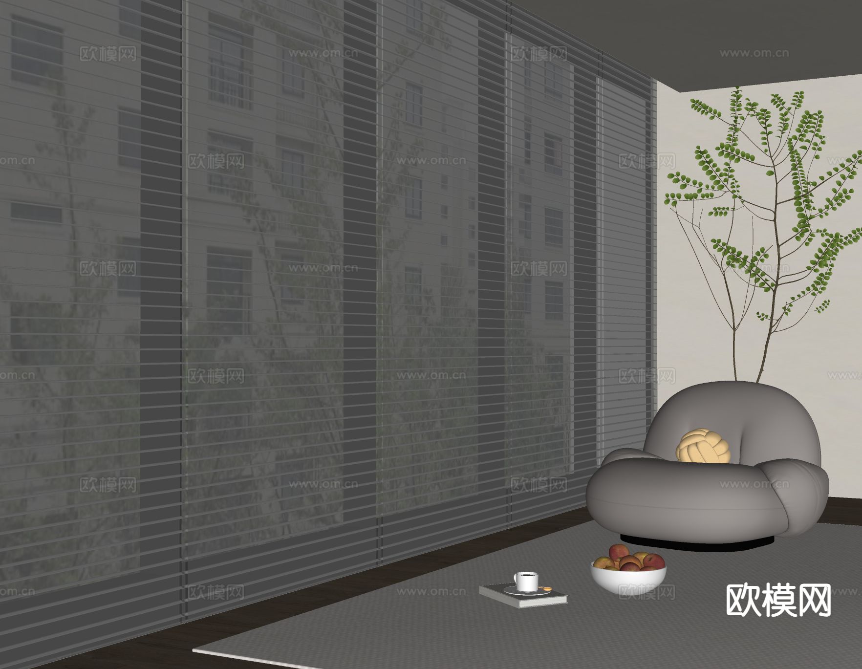 香格里拉帘 梦幻帘su模型下载（渲染图1）