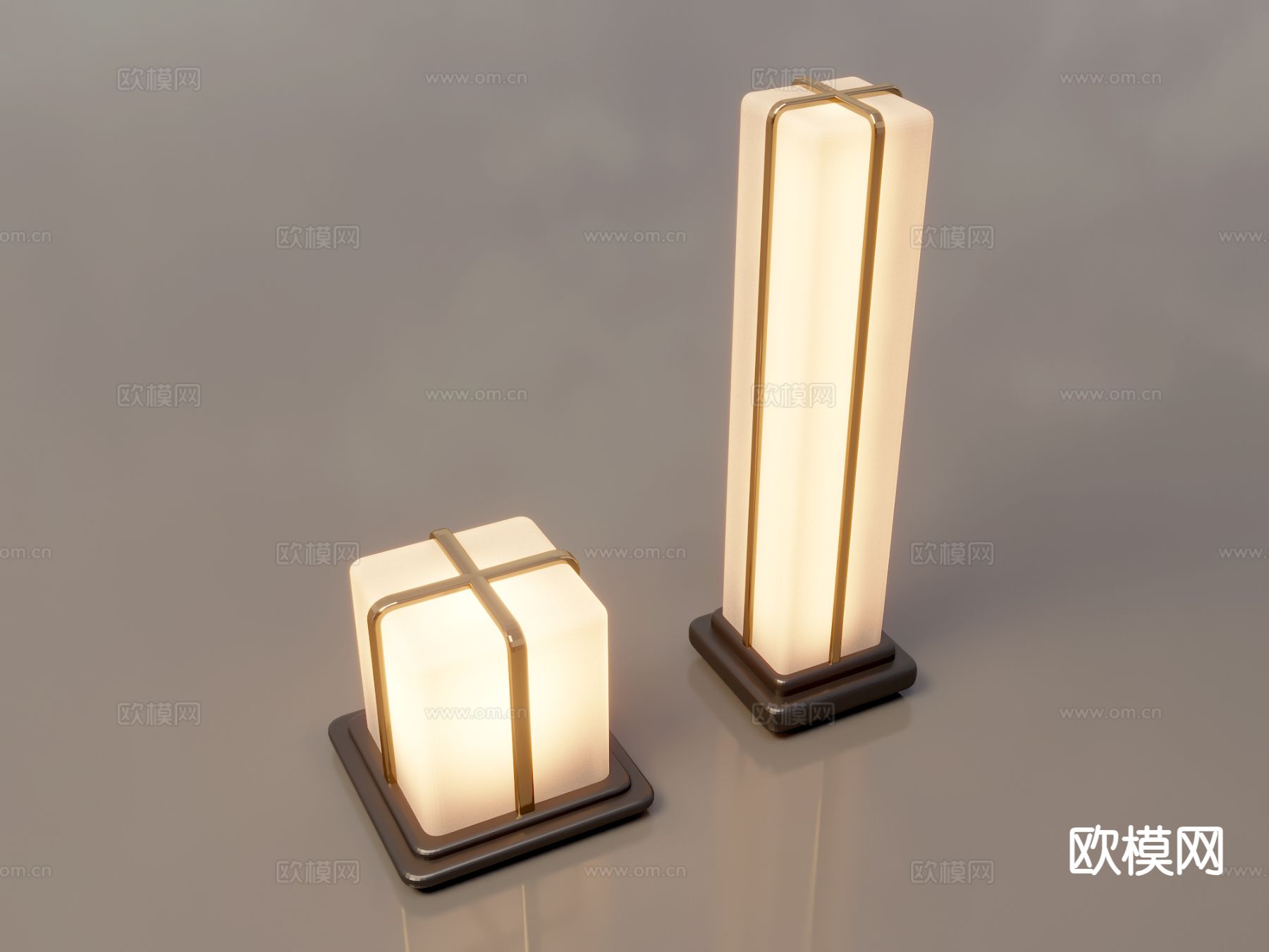 现代草坪灯 庭院灯 户外灯su模型下载（渲染图2）