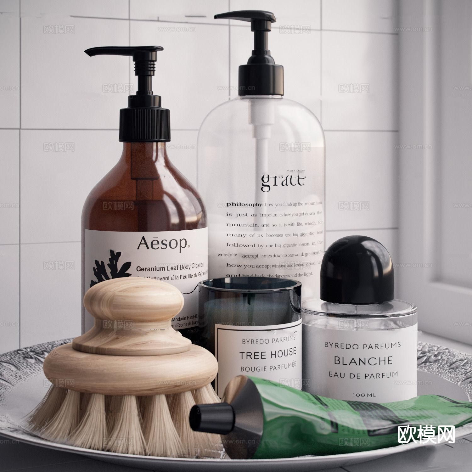 现代浴室用品 卫浴小件 沐浴露3d模型下载