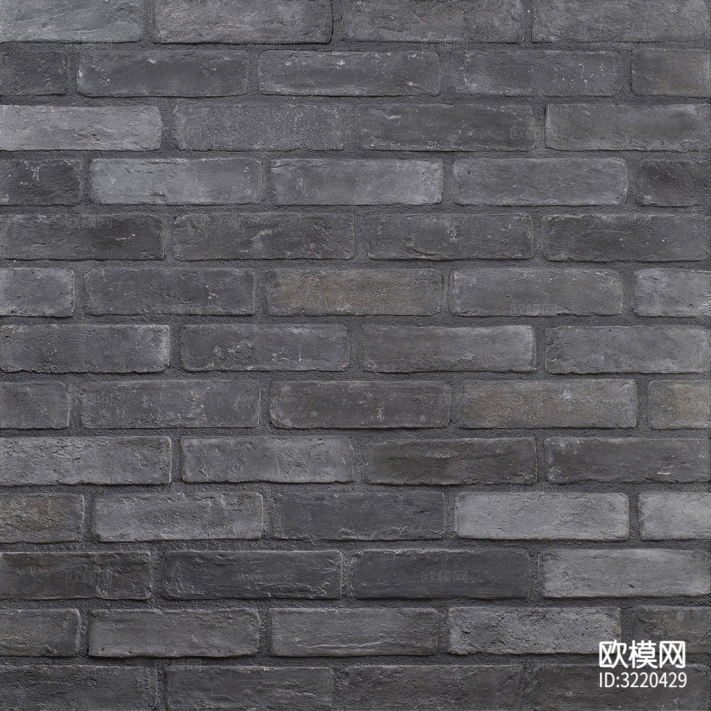 黑色砖墙文化石贴图下载