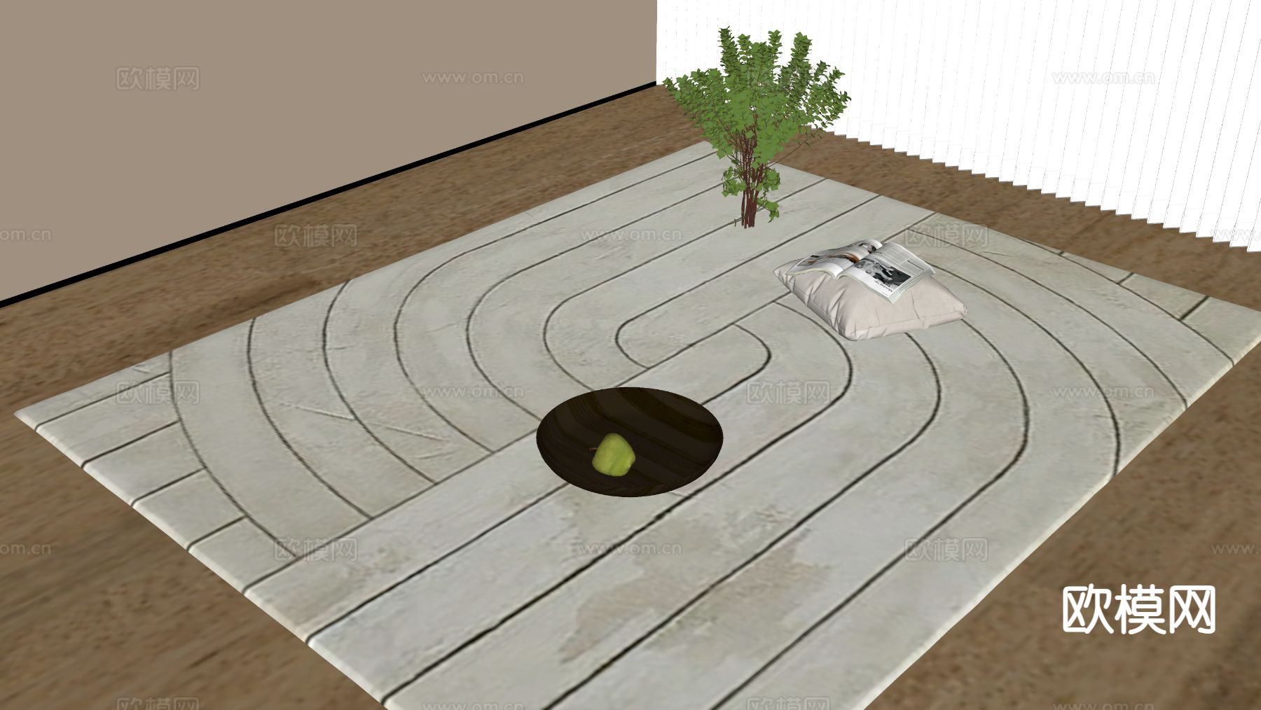 抽象地毯 方毯su模型下载（渲染图1）