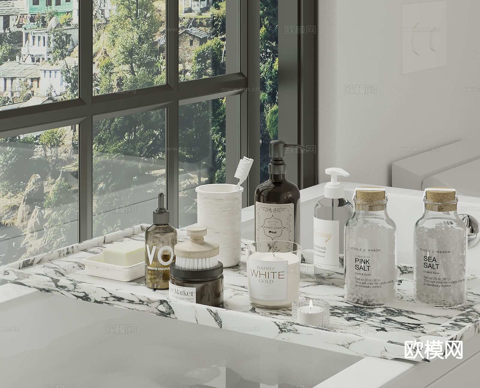 洗浴用品 洗发水 沐浴露 香皂su模型下载（渲染图2）