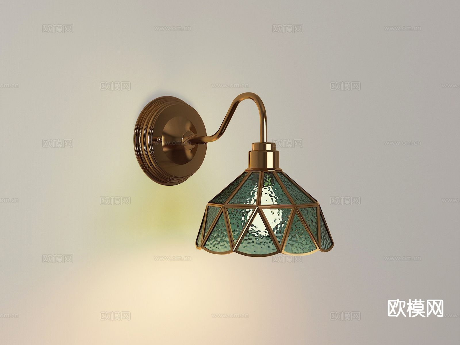 法式复古壁灯su模型下载（渲染图2）