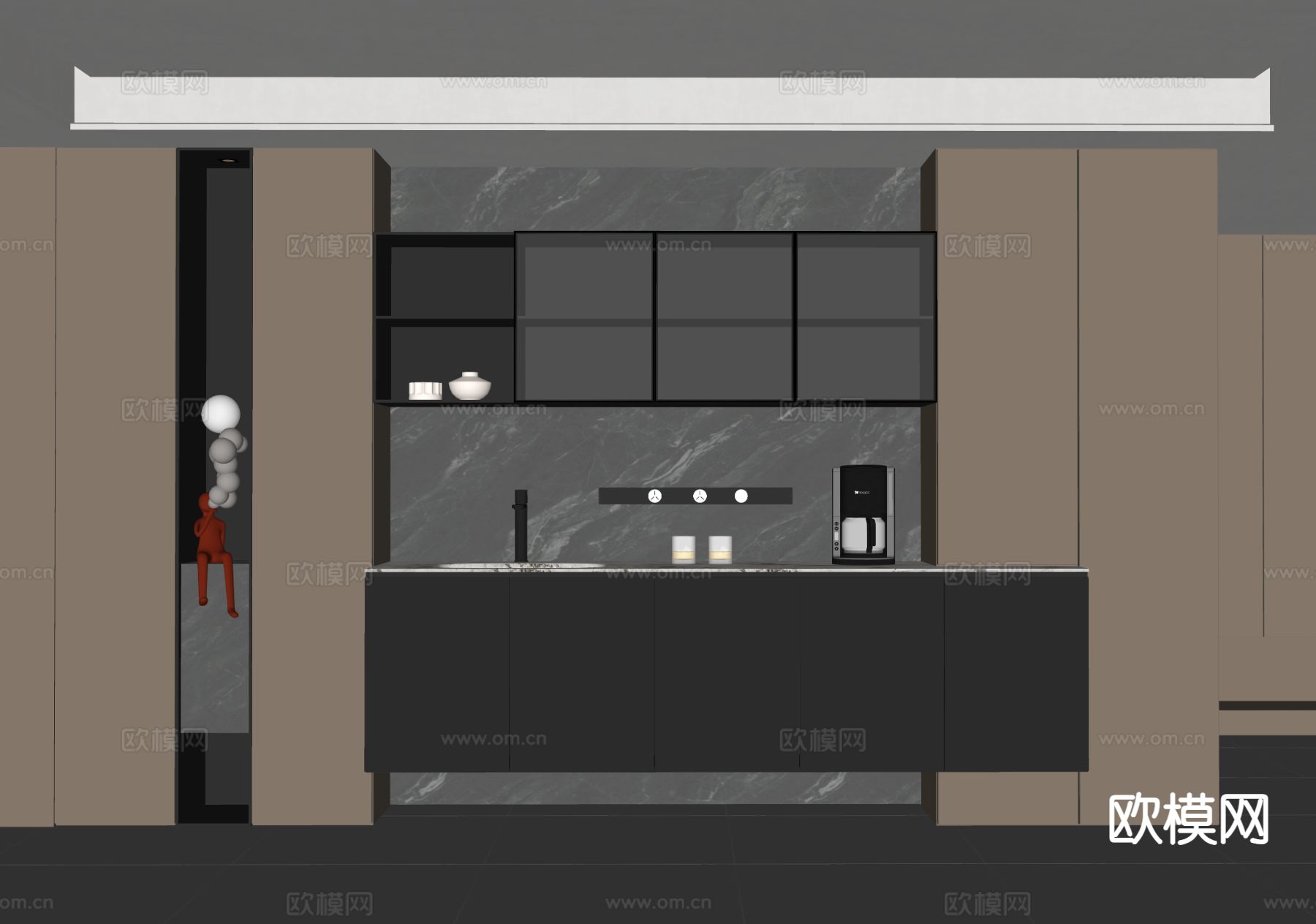 意式餐边柜su模型