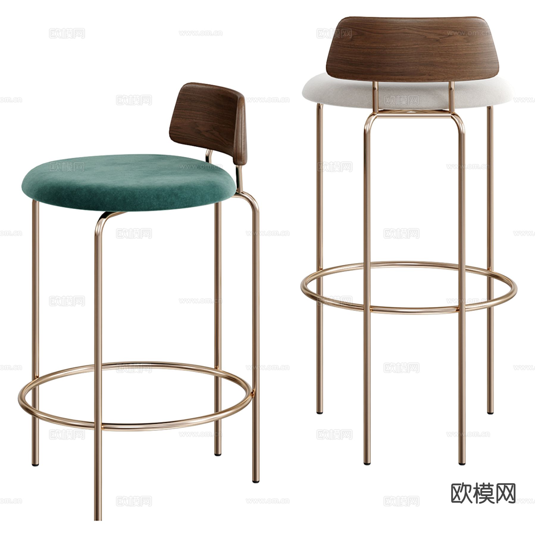 轻奢吧椅 吧凳su模型下载（渲染图3）
