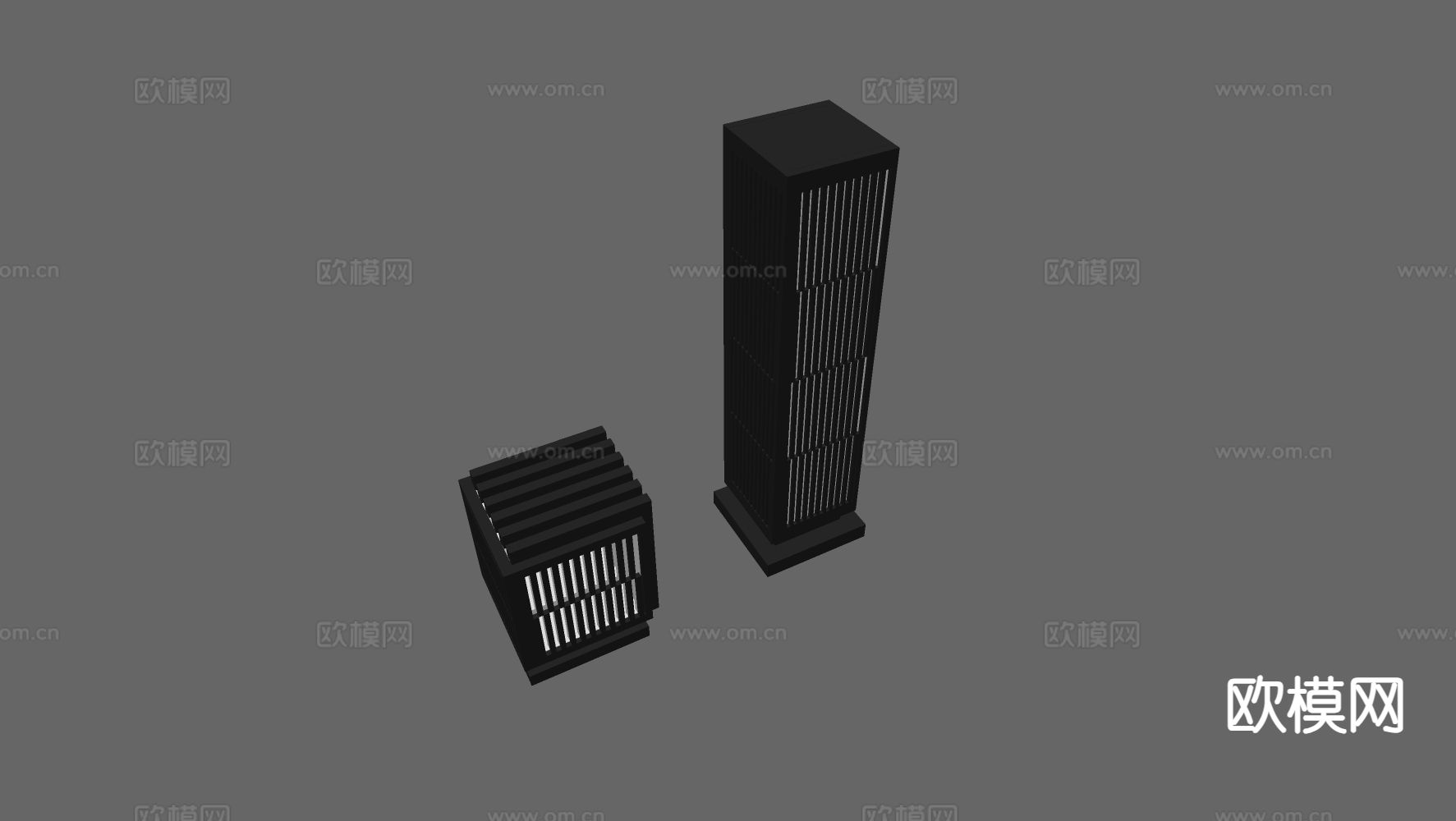 现代草坪灯 庭院灯 户外灯su模型下载（渲染图1）