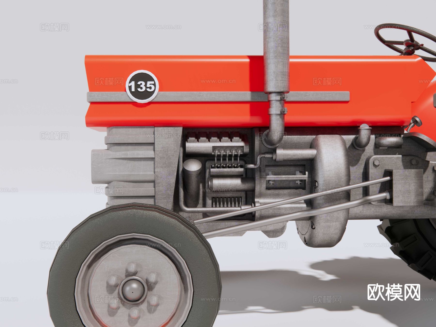 农用拖拉机su模型下载（渲染图5）