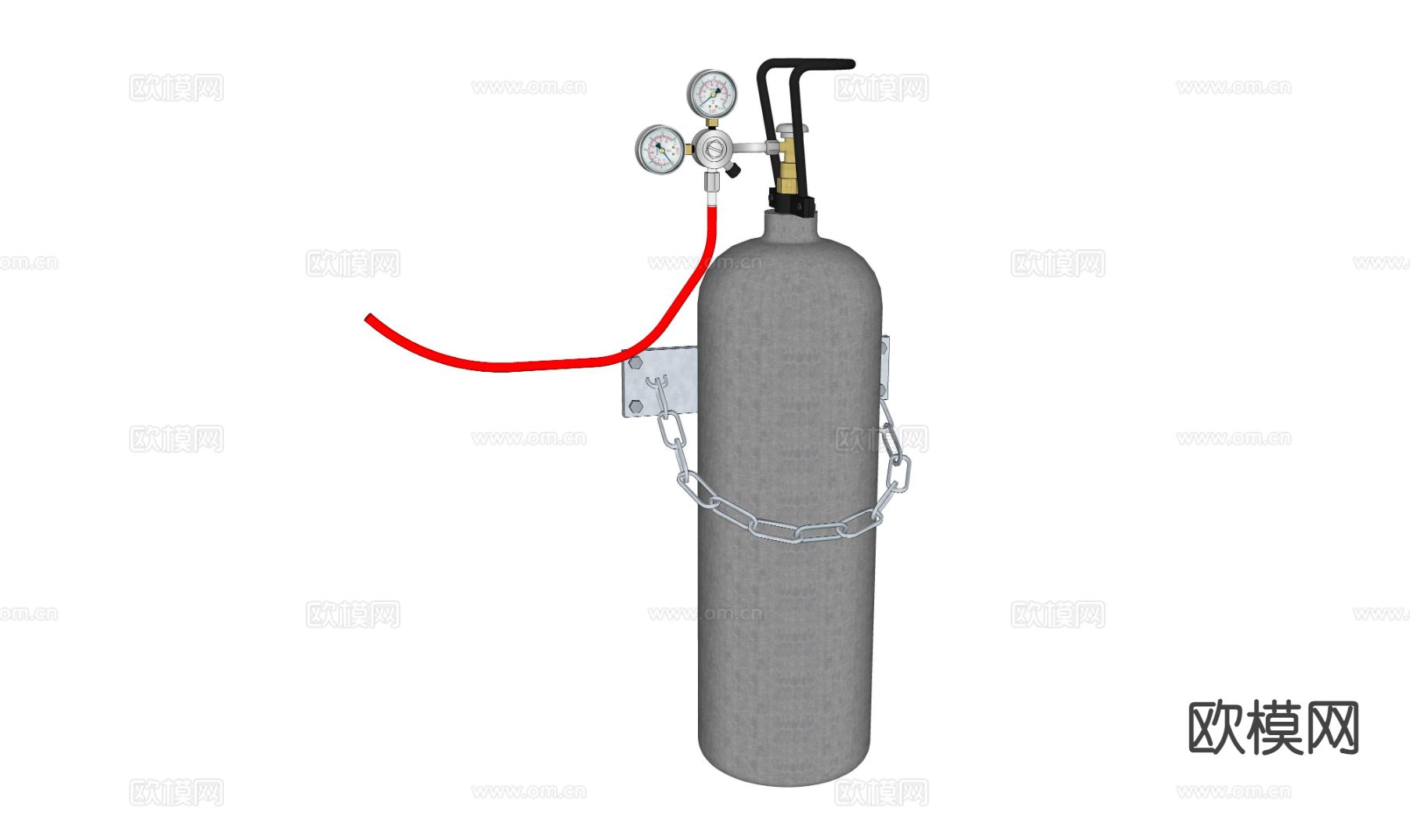 工业设备 二氧化碳气瓶su模型下载（渲染图1）