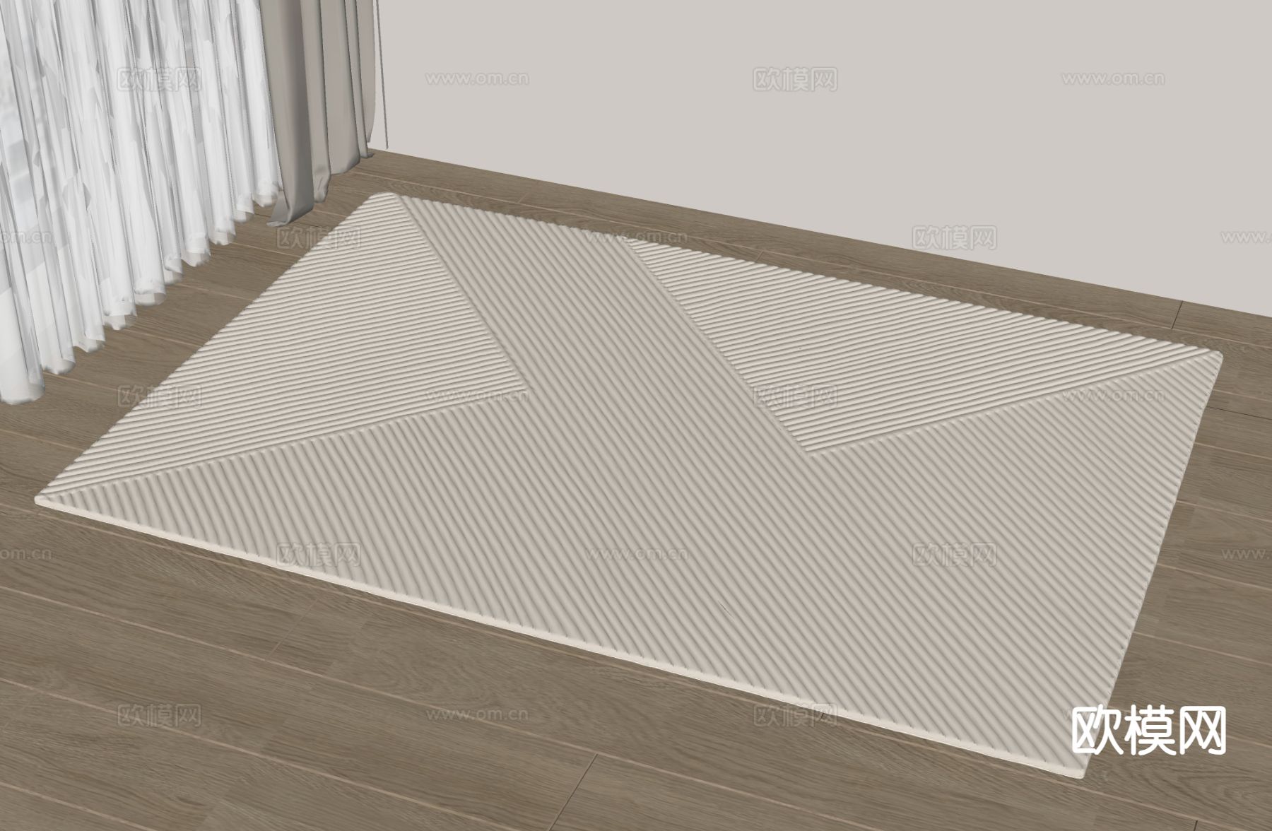 现代地毯su模型下载（渲染图1）