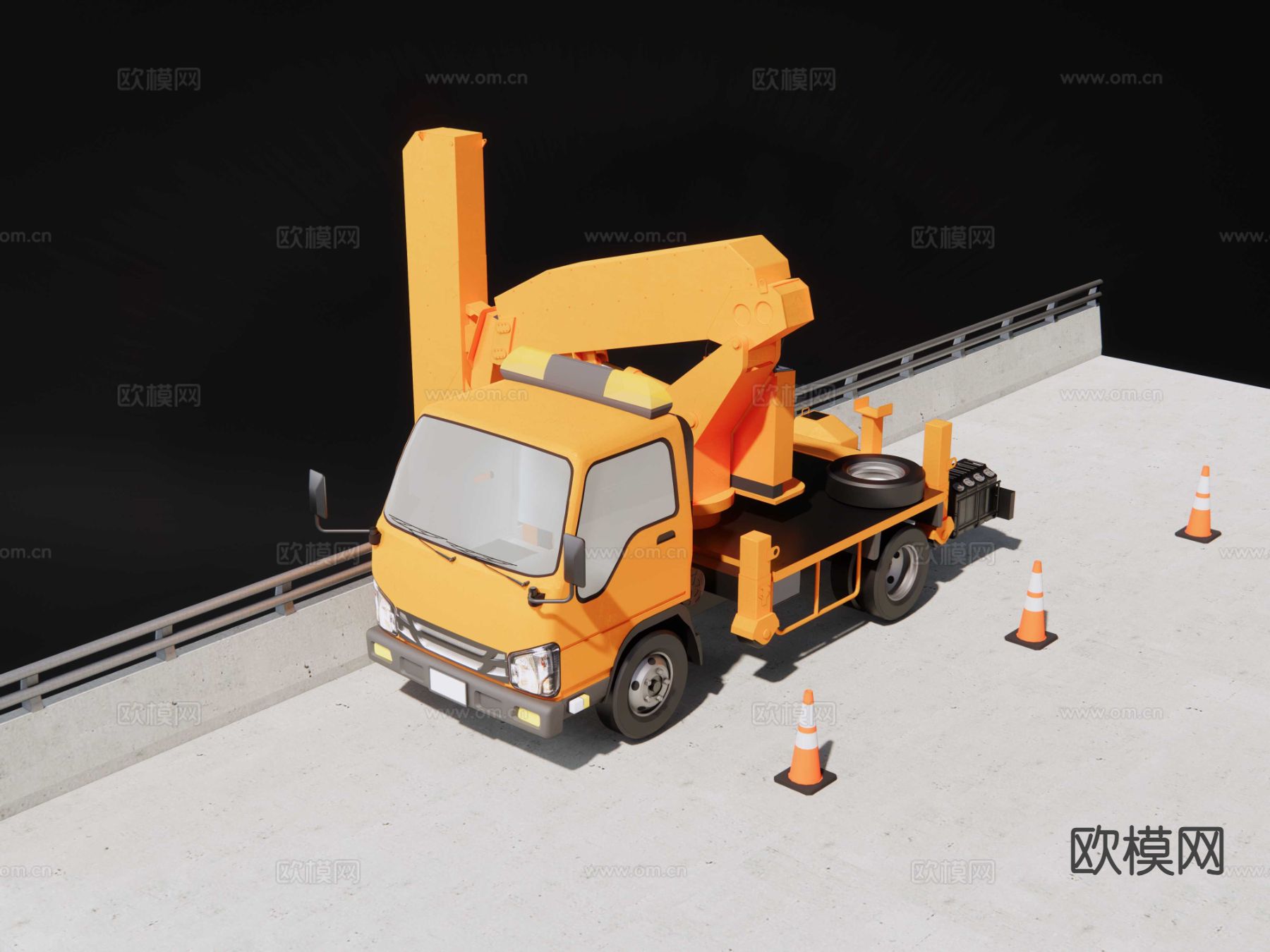 桥梁检测车su模型下载（渲染图2）