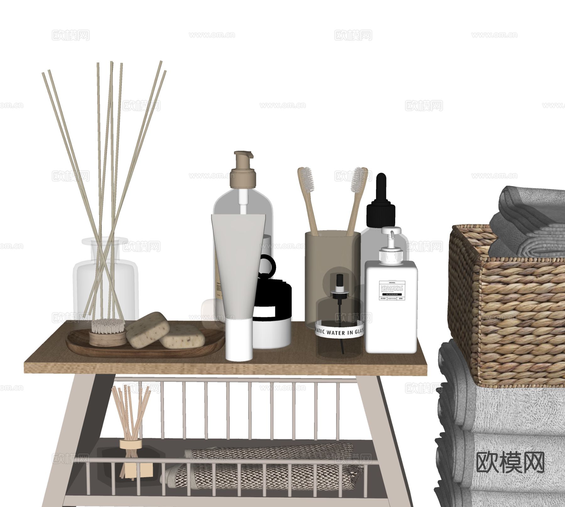 洗护用品 卫浴用品su模型下载（渲染图1）
