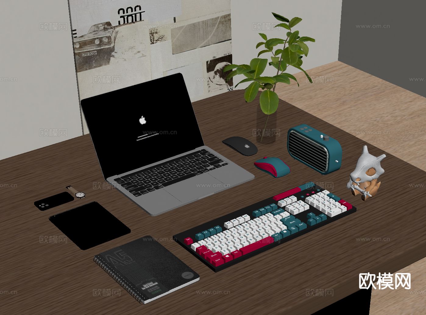 电脑 键盘 手表 书籍su模型下载（渲染图1）