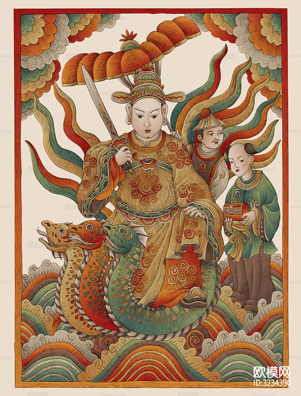 中式装饰画挂画贴图下载