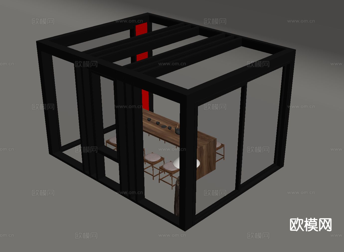 玻璃房 阳光房su模型下载（渲染图1）