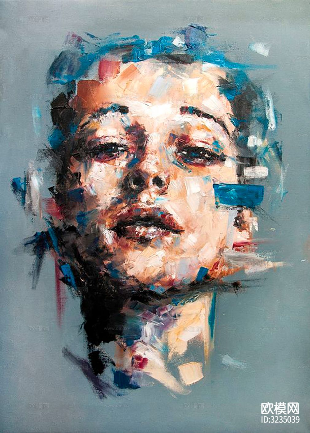 现代简约艺术油画装饰画挂画贴图下载