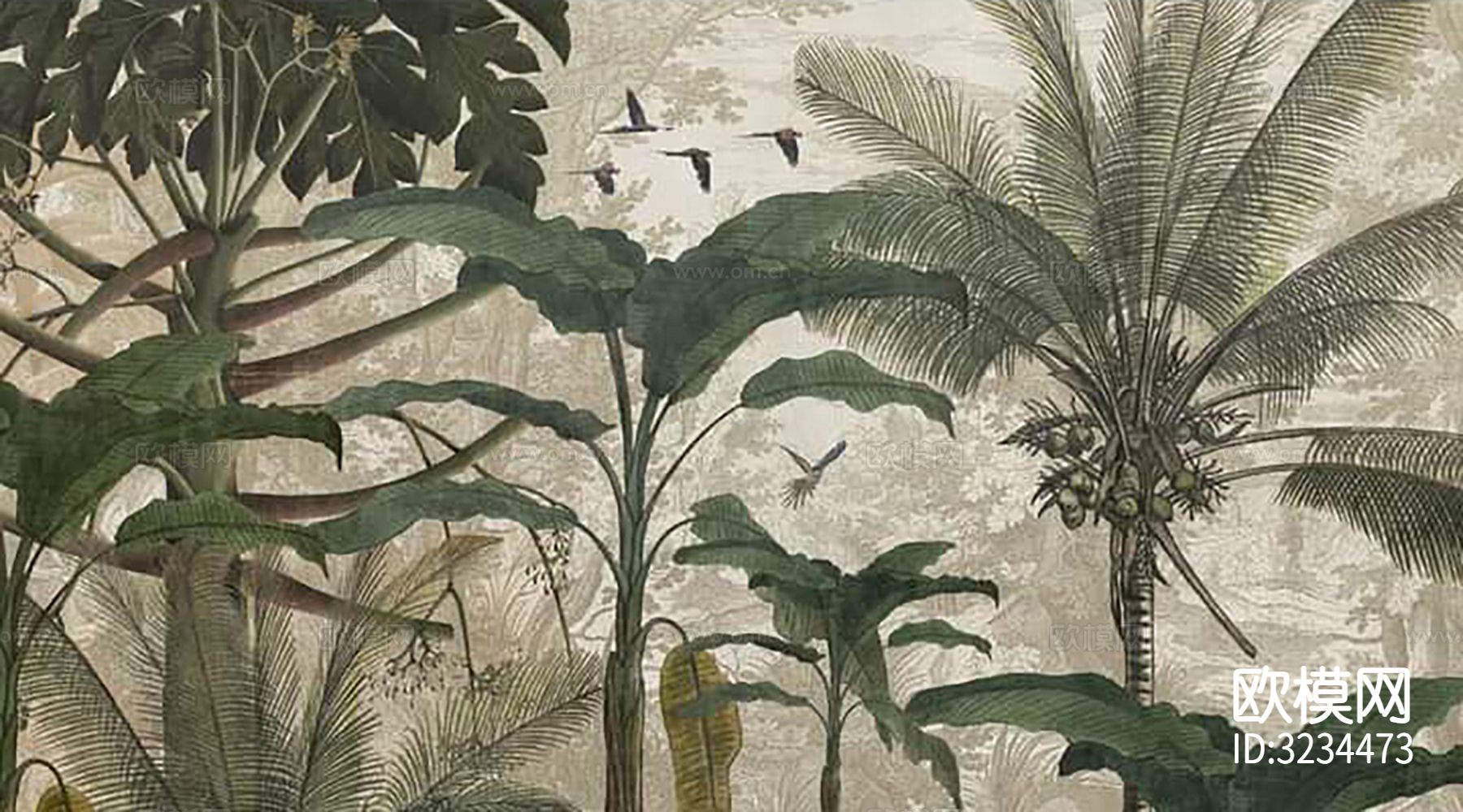 中式装饰画挂画贴图下载