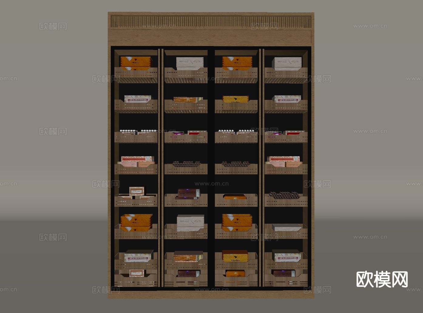 雪茄柜 雪茄盒su模型下载（渲染图1）