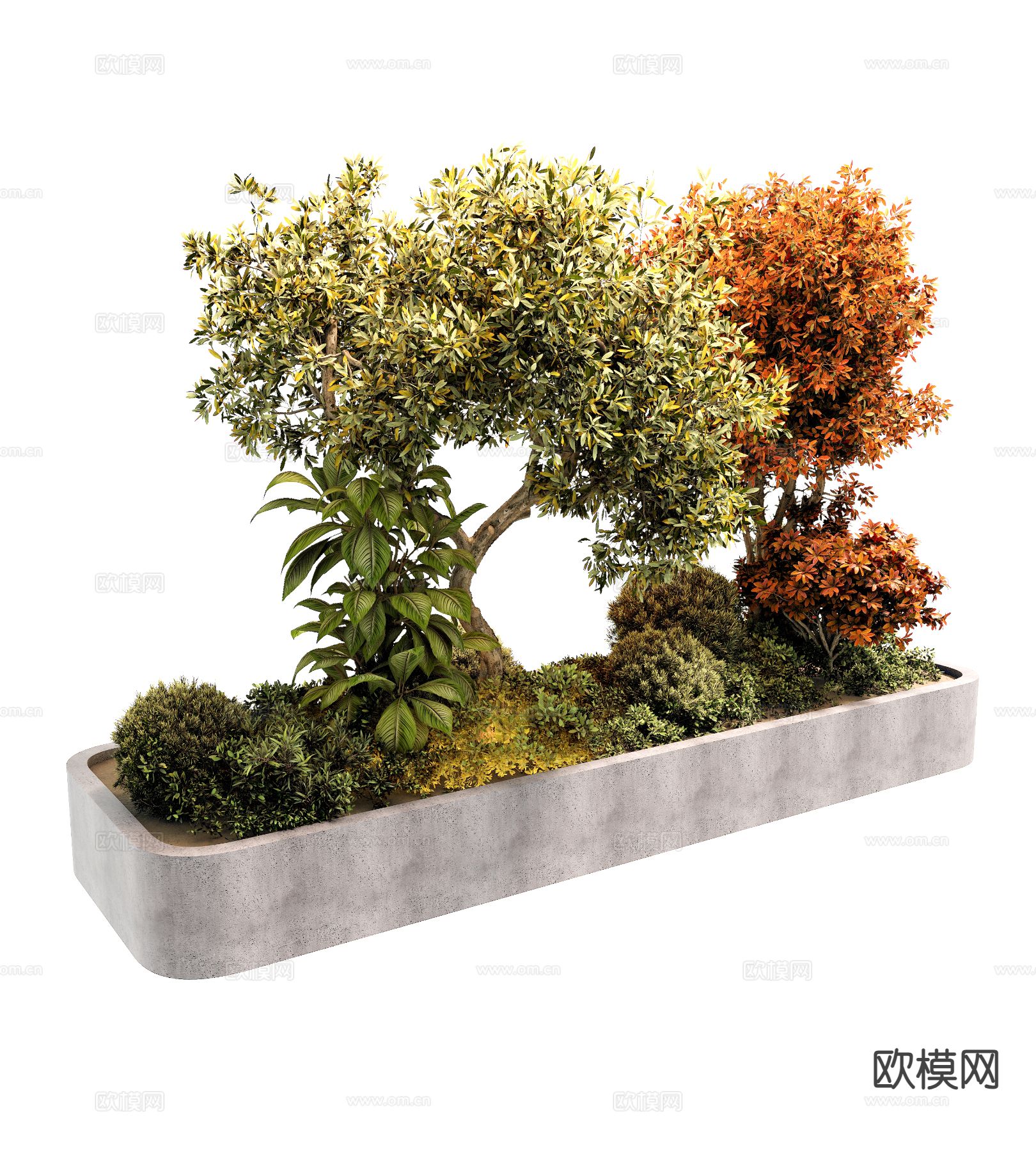 植物堆 花池 树池 花草3d模型