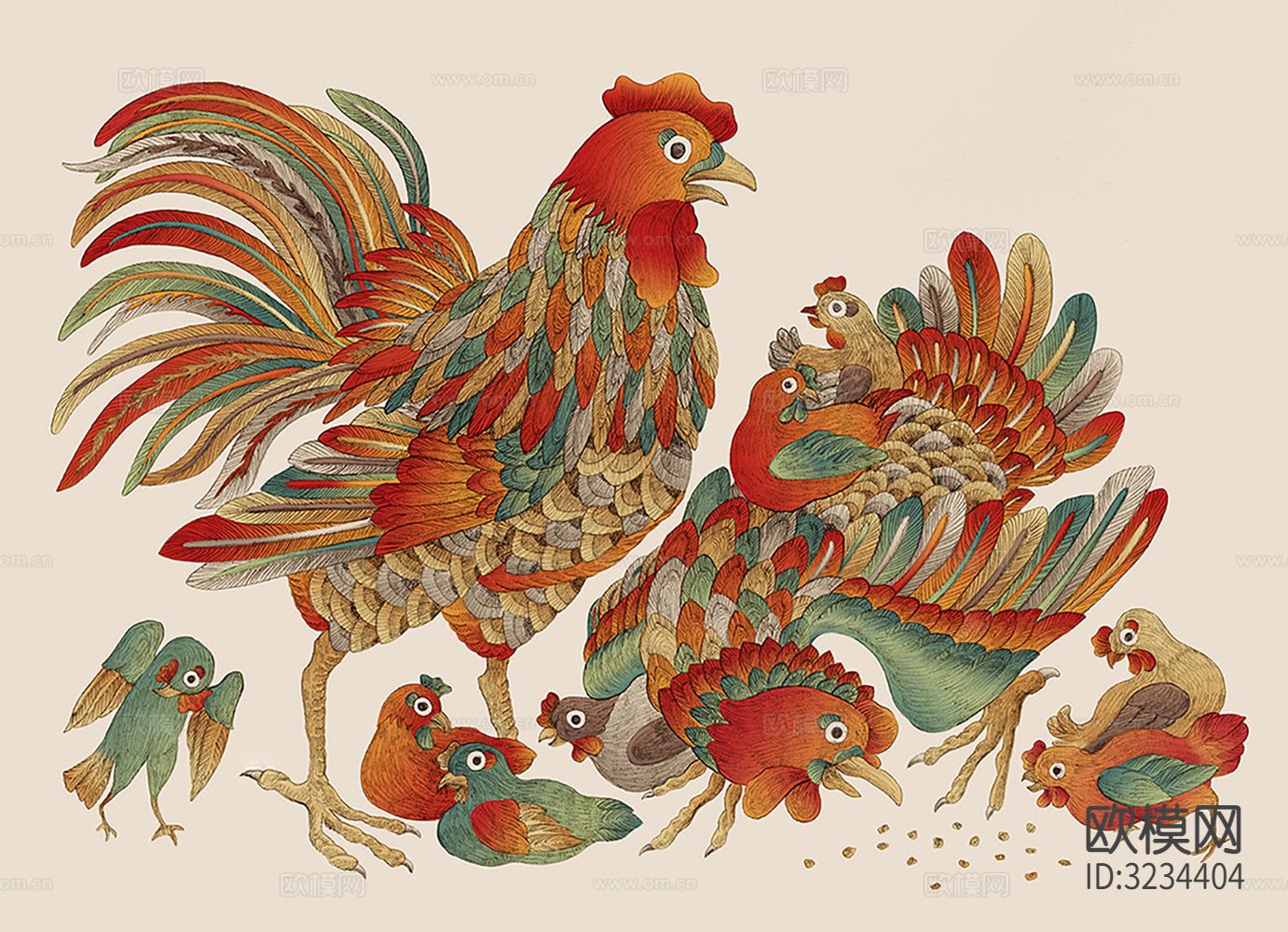 中式装饰画挂画贴图下载