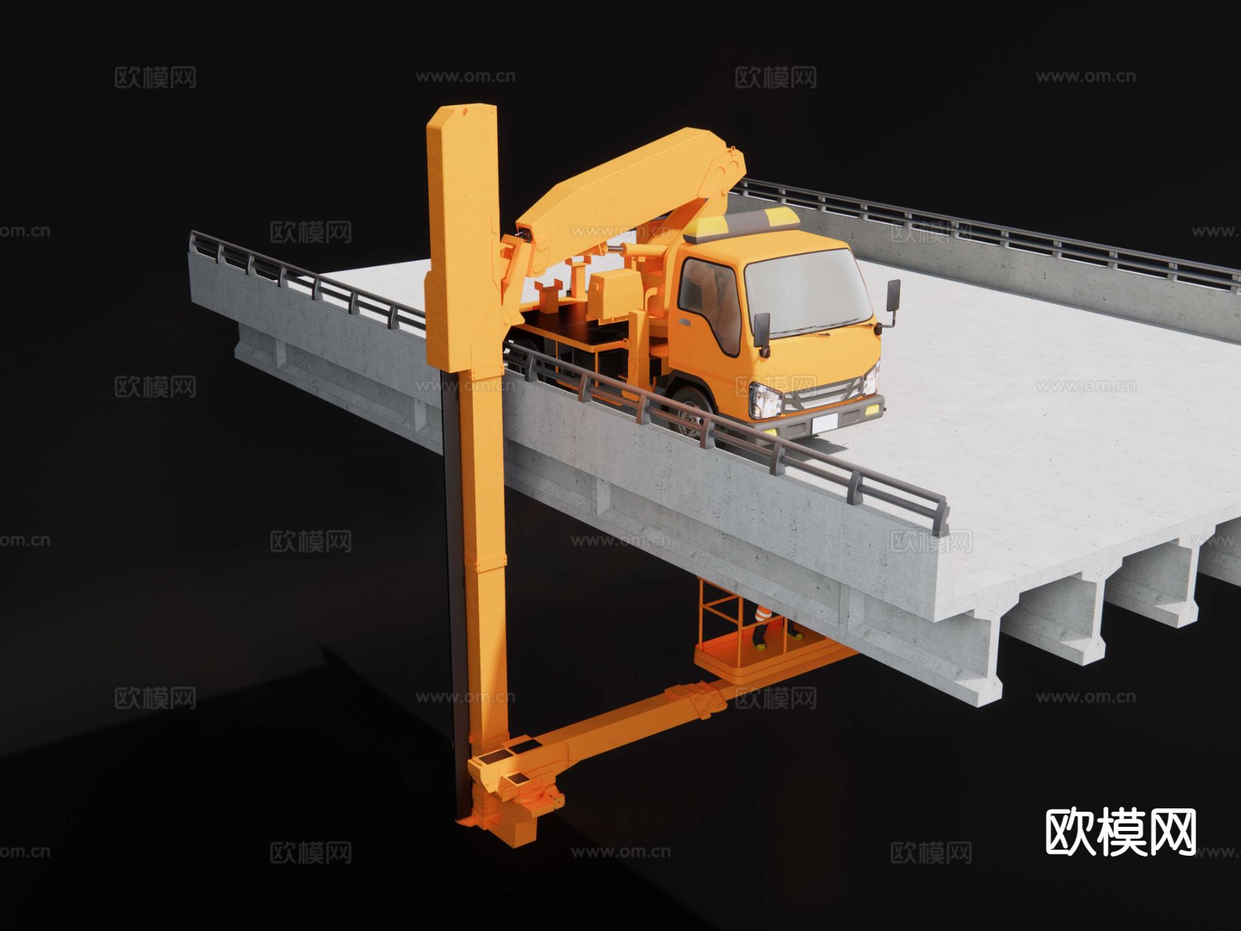 桥梁检测车su模型下载（渲染图3）