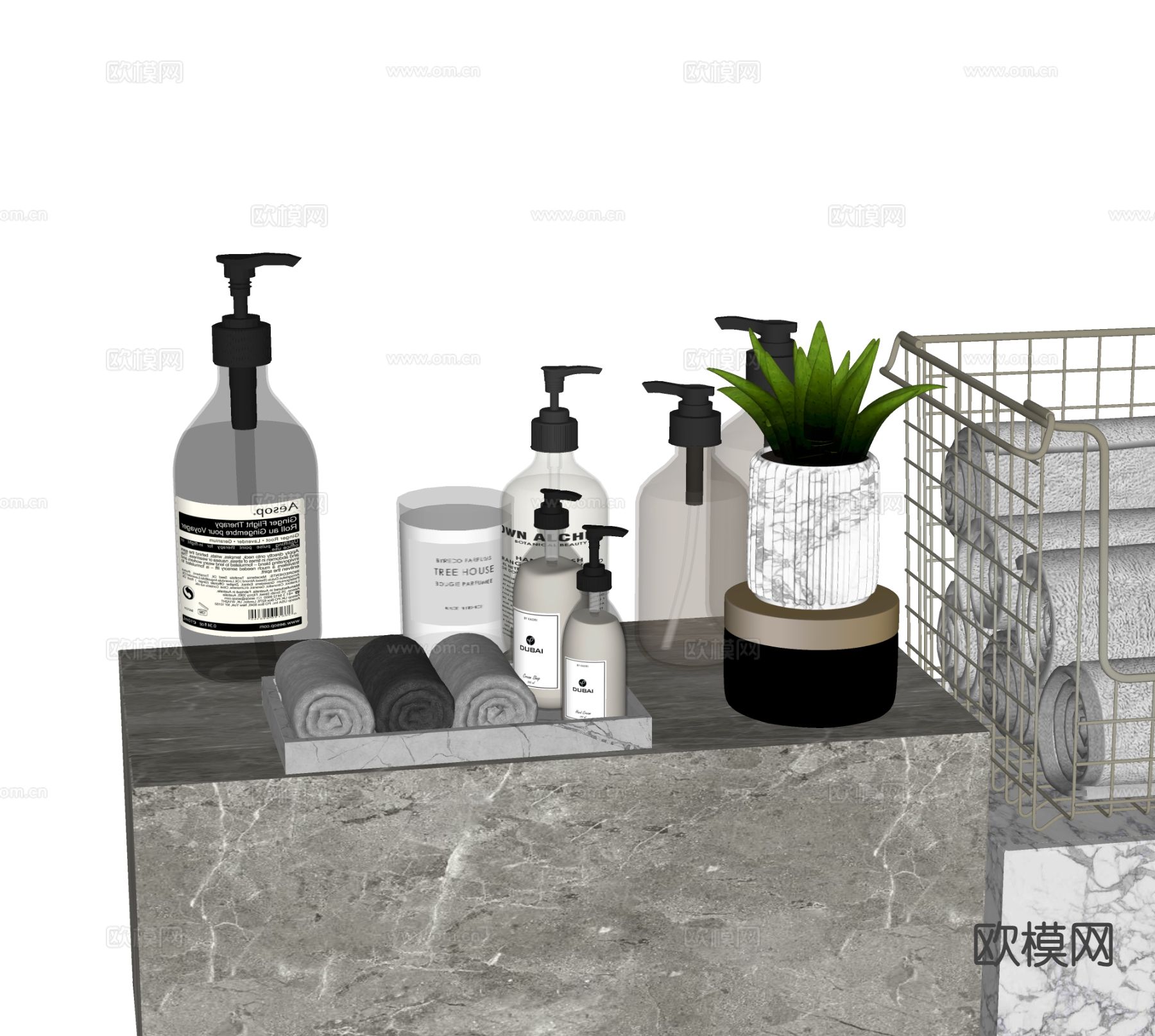 洗护用品 卫浴用品su模型下载（渲染图1）