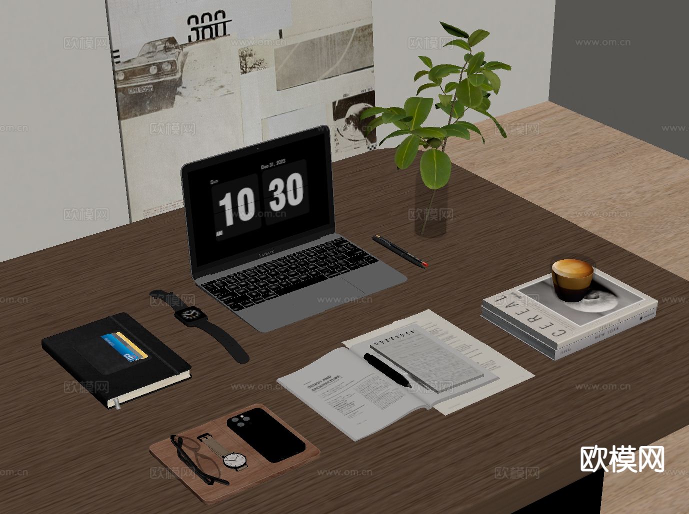 电脑 手表 书籍 手机su模型下载（渲染图1）